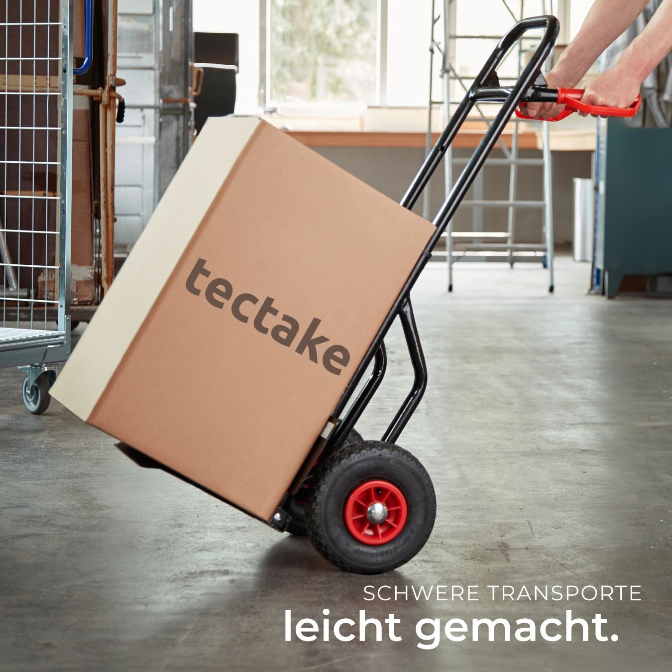 tectake sack truck, transport cart up to 100kg, with steel frame
