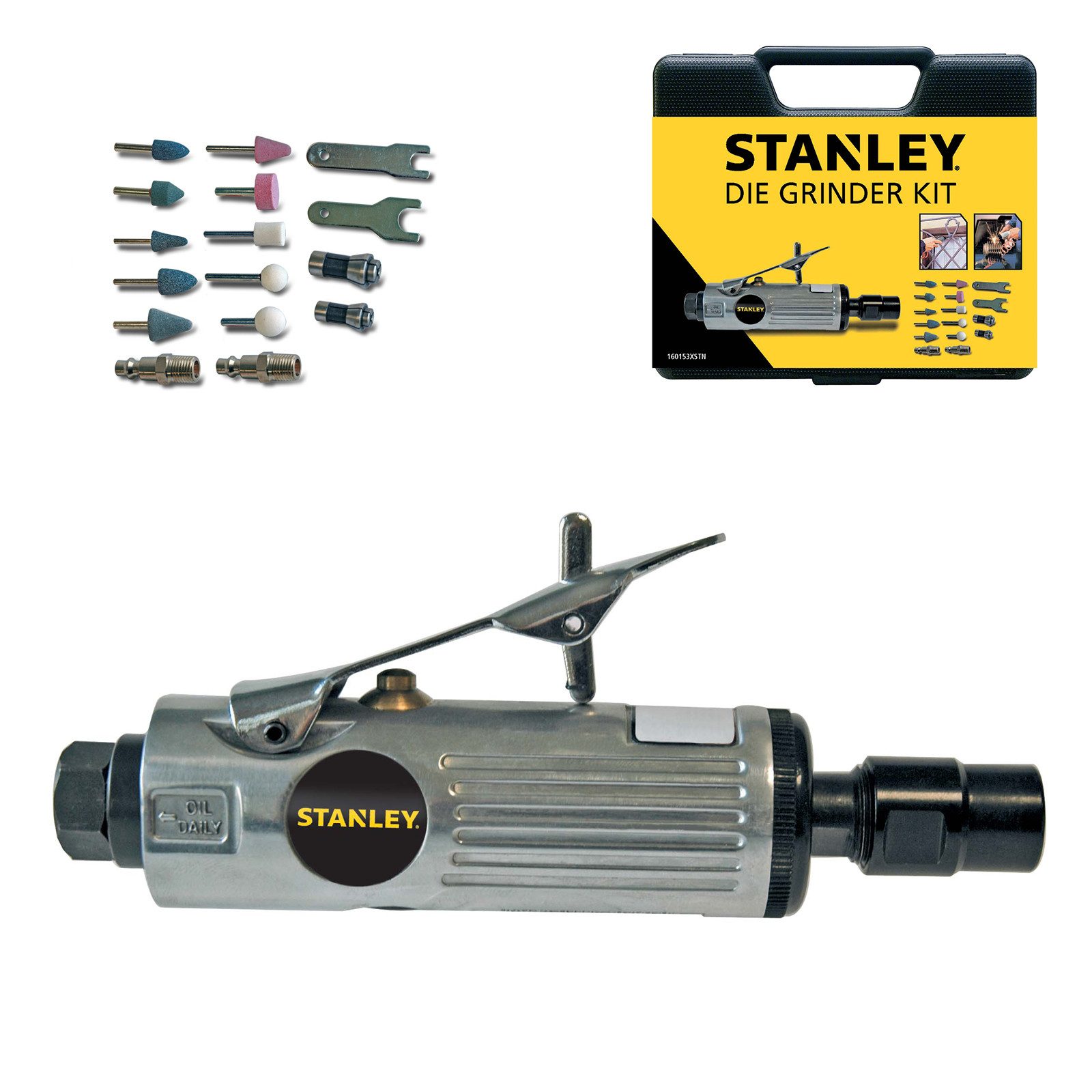 Druckluftgeräte-Set Stanley Druckluft Stabschleifer-Set im Koffer