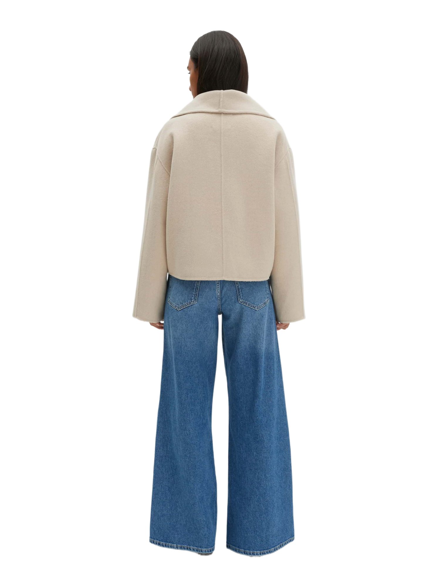 someday Jackenblazer natur,Casual,Wolle,Unifarben,Schalkragen,Lang,Weit – Bild 3 von 5