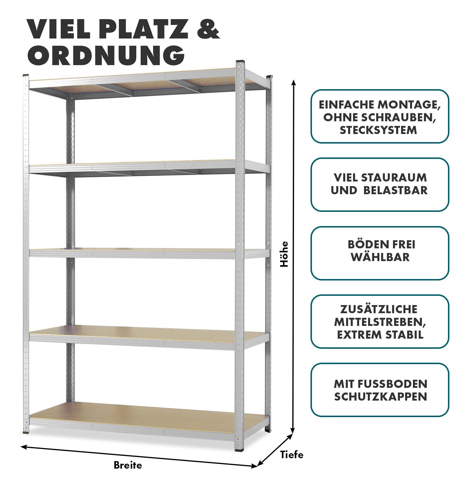 Karat Schwerlastregal Lakota aus Stahl, Belastbar bis 875kg, Aufbau ohne We günstig online kaufen