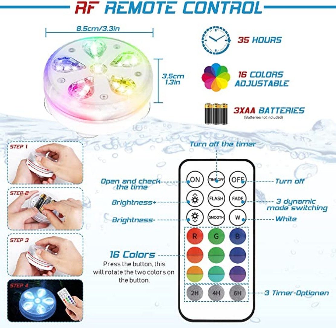 ibettertec Pool-Lampe Pool-Lampe Pool Beleuchtung 16 günstig online kaufen