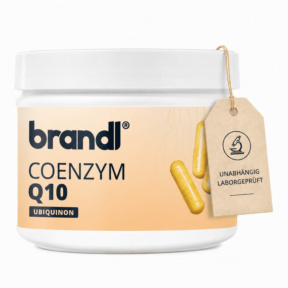 Brandl Nutrition Coenzym Q10 Kapseln hochdosiert – Q10 Ubiquinon 200mg pro Kapsel Kapseln, Vegan & abgefüllt in Deutschland – gute Kapselgröße – laborgeprüft
