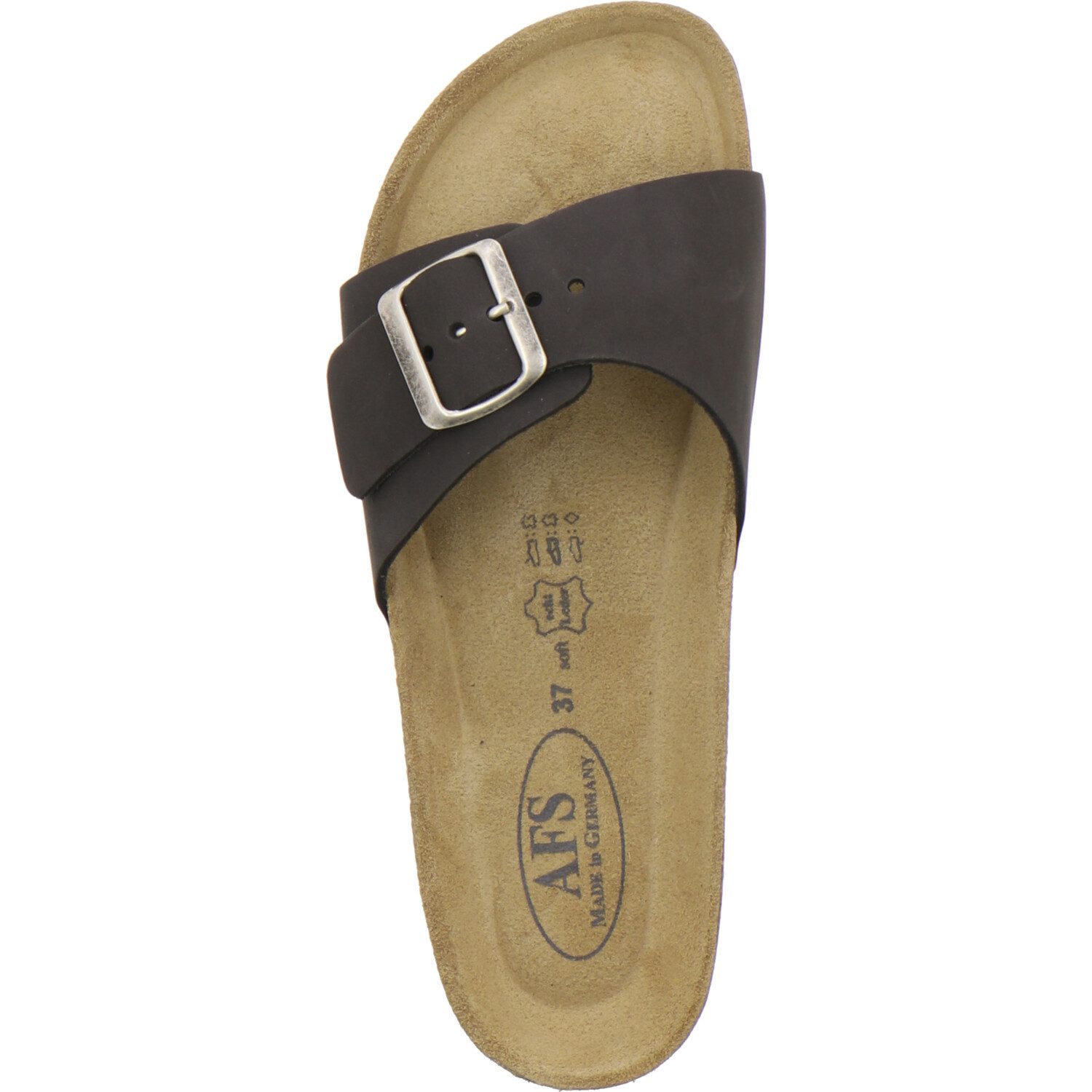 AFS-Schuhe 211282 Sommer Pantolette für Damen mit Fußbett, bequeme Sandalen aus Leder