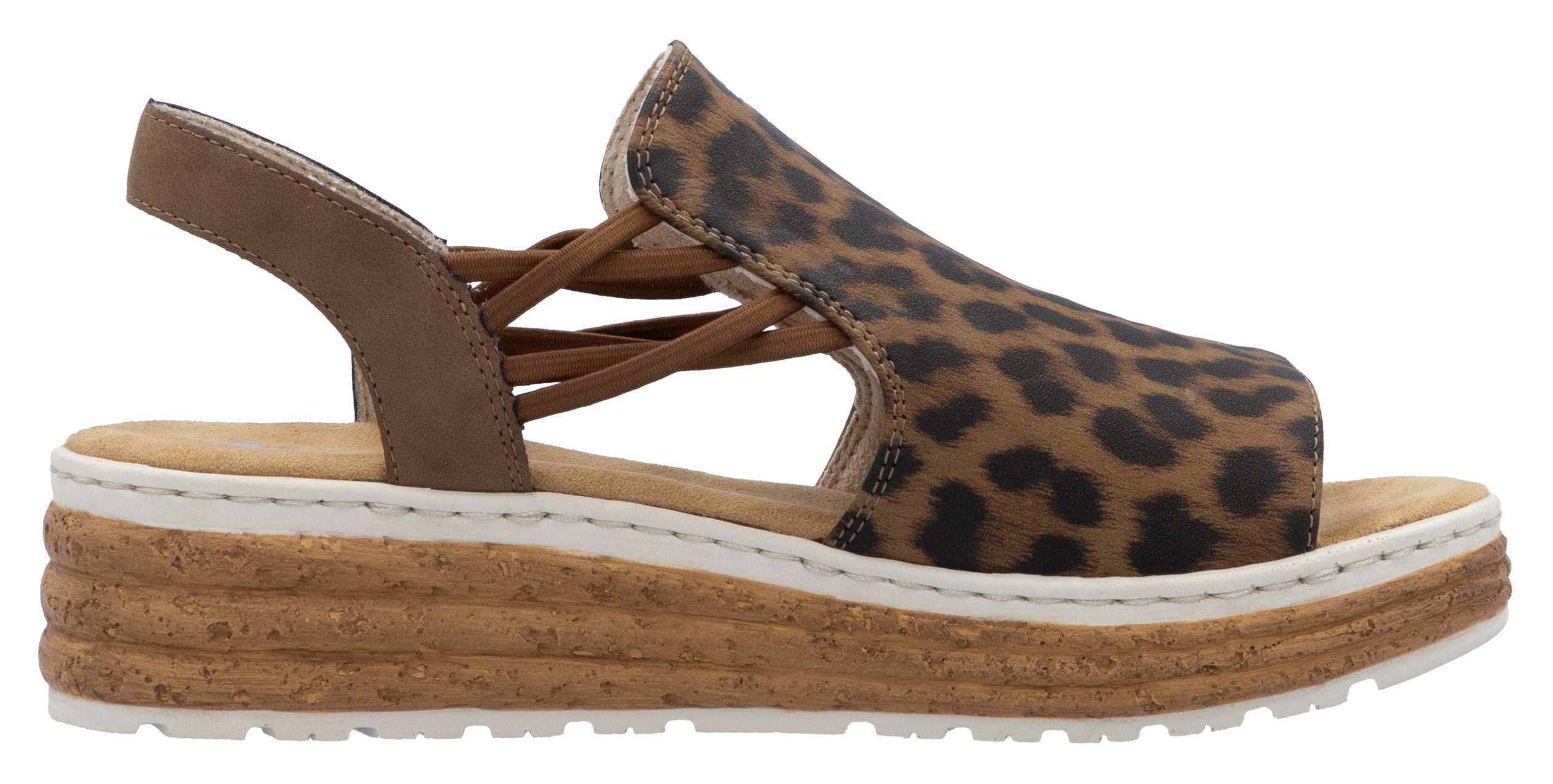 Rieker Keilsandalette Sommerschuh, Sandale, Urlaubschuh mit seitlichen Gummizügen