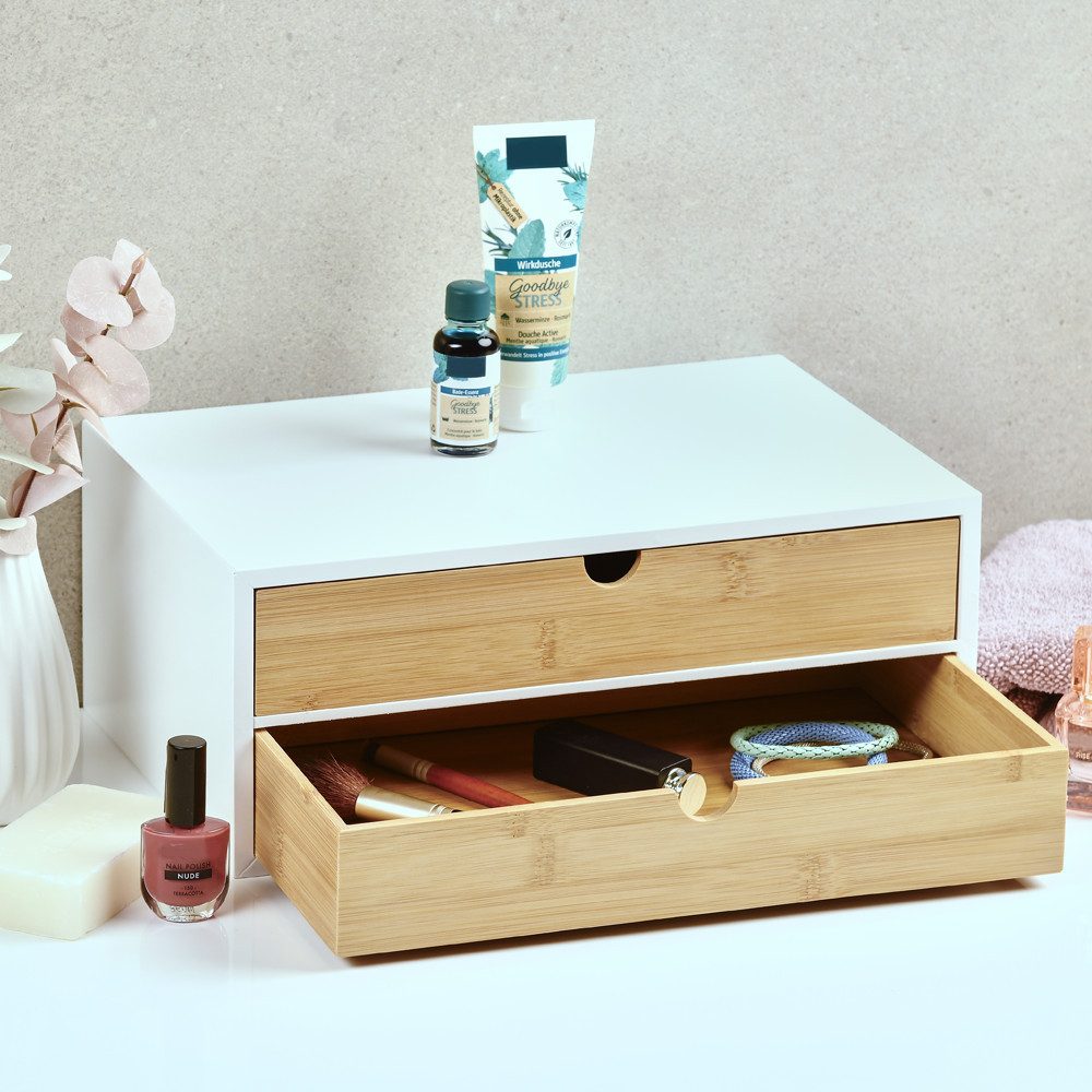 KESPER® Ablageregal Mini-Kommode mit 2 Ablageflächen, weiß/braun, FSC, 1-tl günstig online kaufen