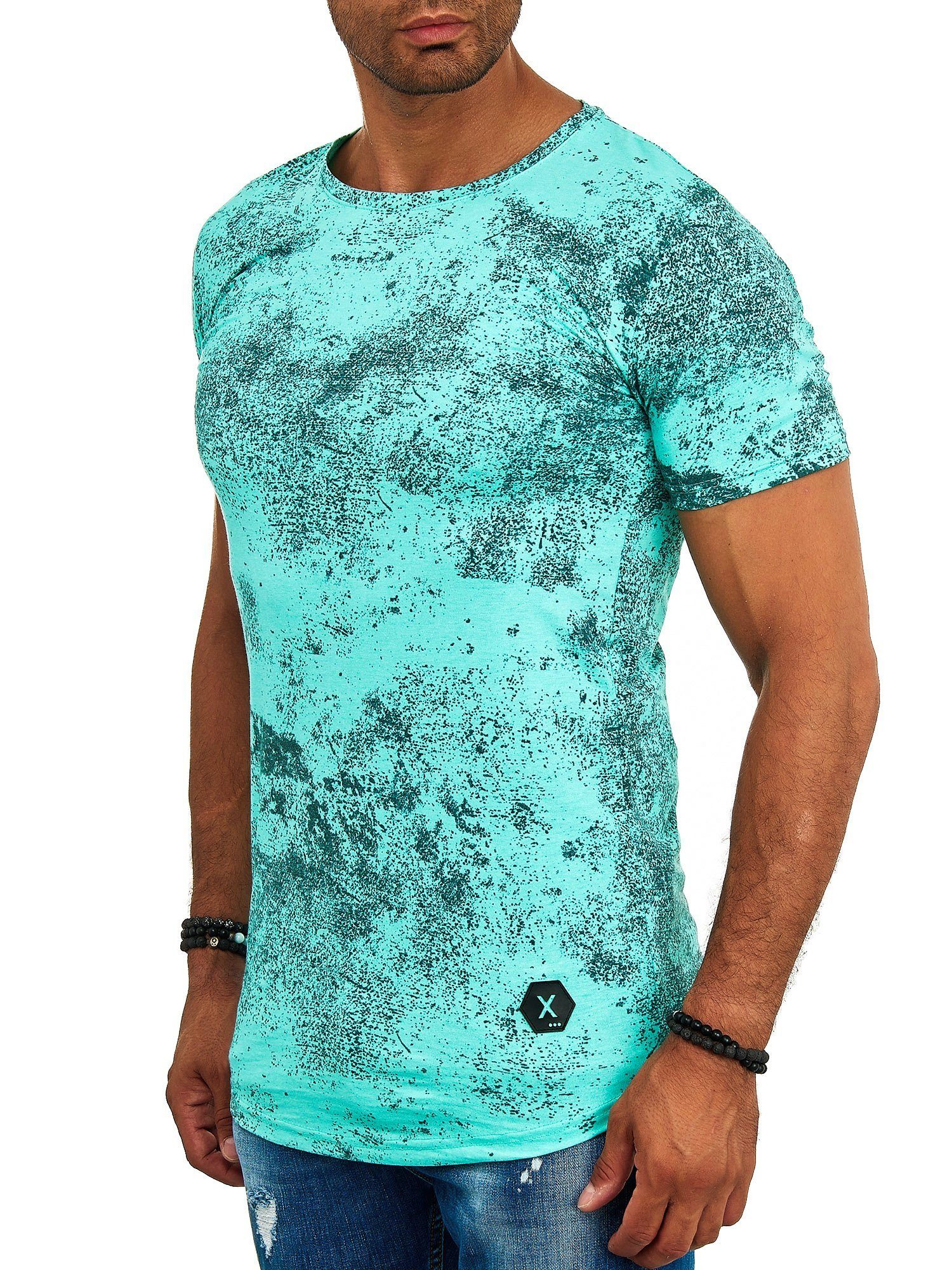 Fitness TS-1539 OneRedox Mint 1-tlg) T-Shirt Polo Tee, Casual (Shirt Freizeit Kurzarmshirt