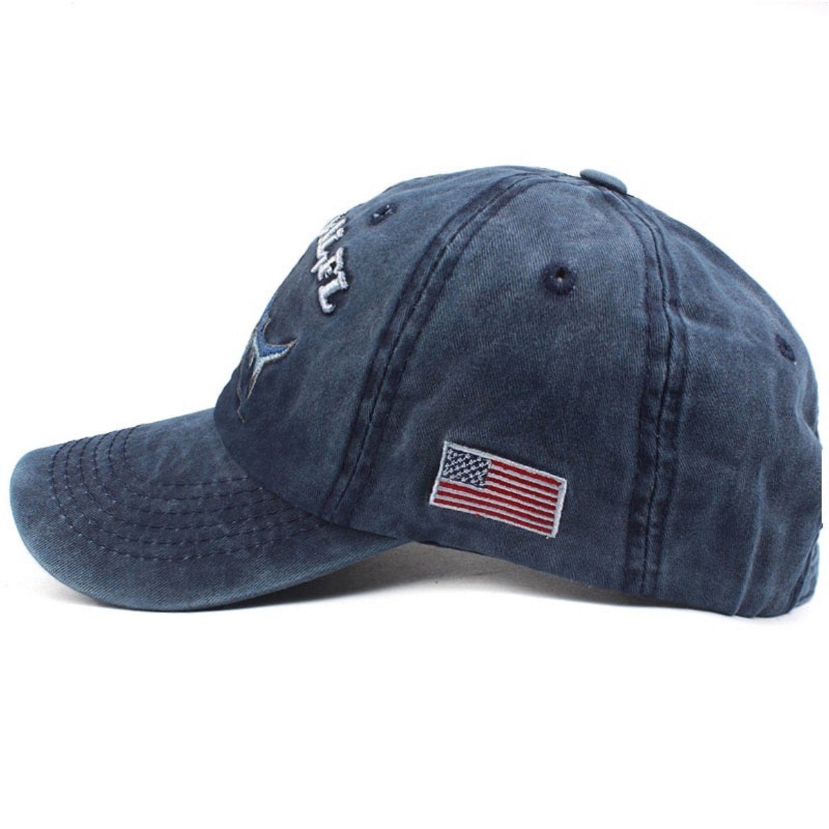 Sporty Baseball Cap Original FL Hai Captain Fischer Angler Anglerkappe Anker Maritim Cap mit Belüftungslöchern