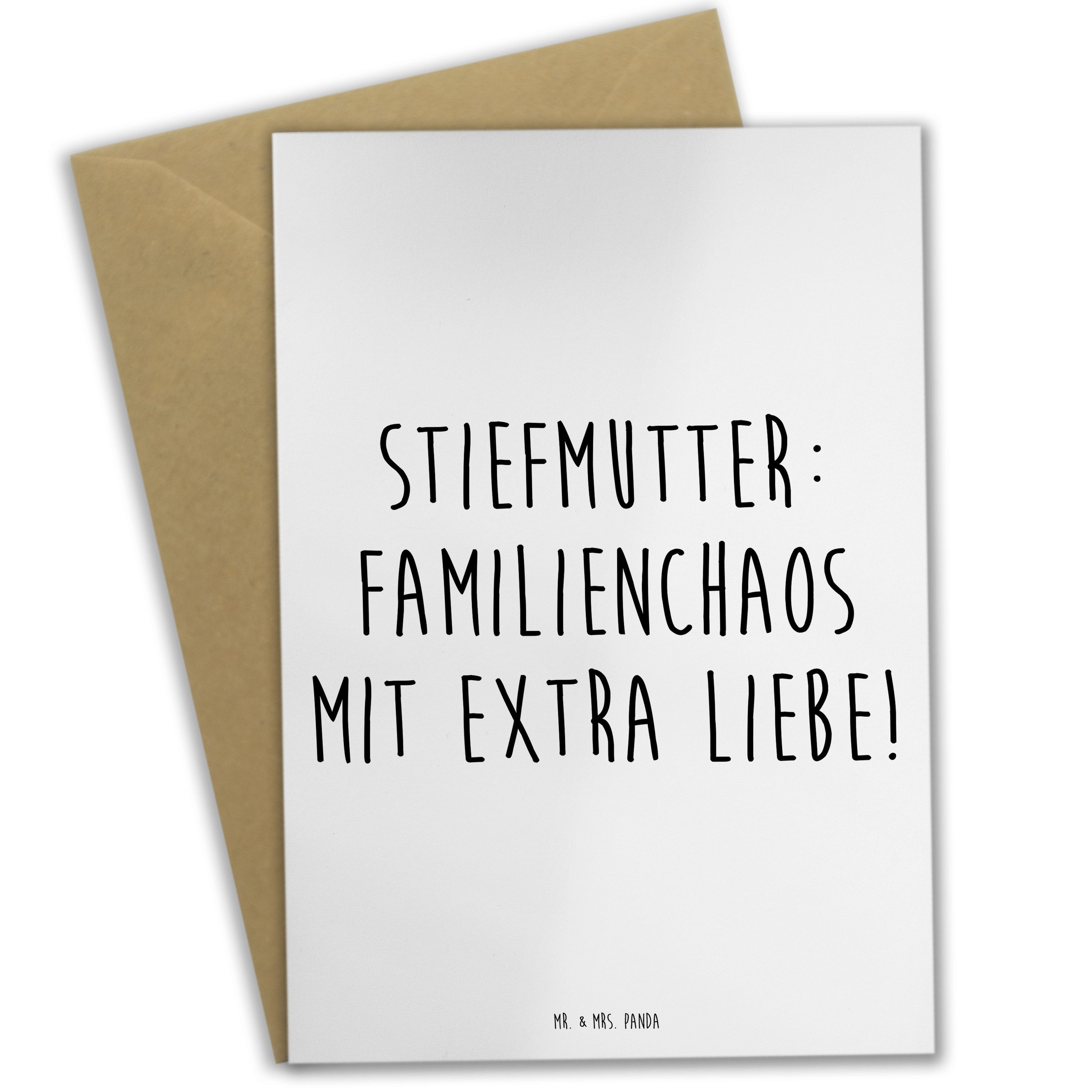 Mr. & Mrs. Panda Grußkarte Stiefmutter Liebe Weiß Geschenk