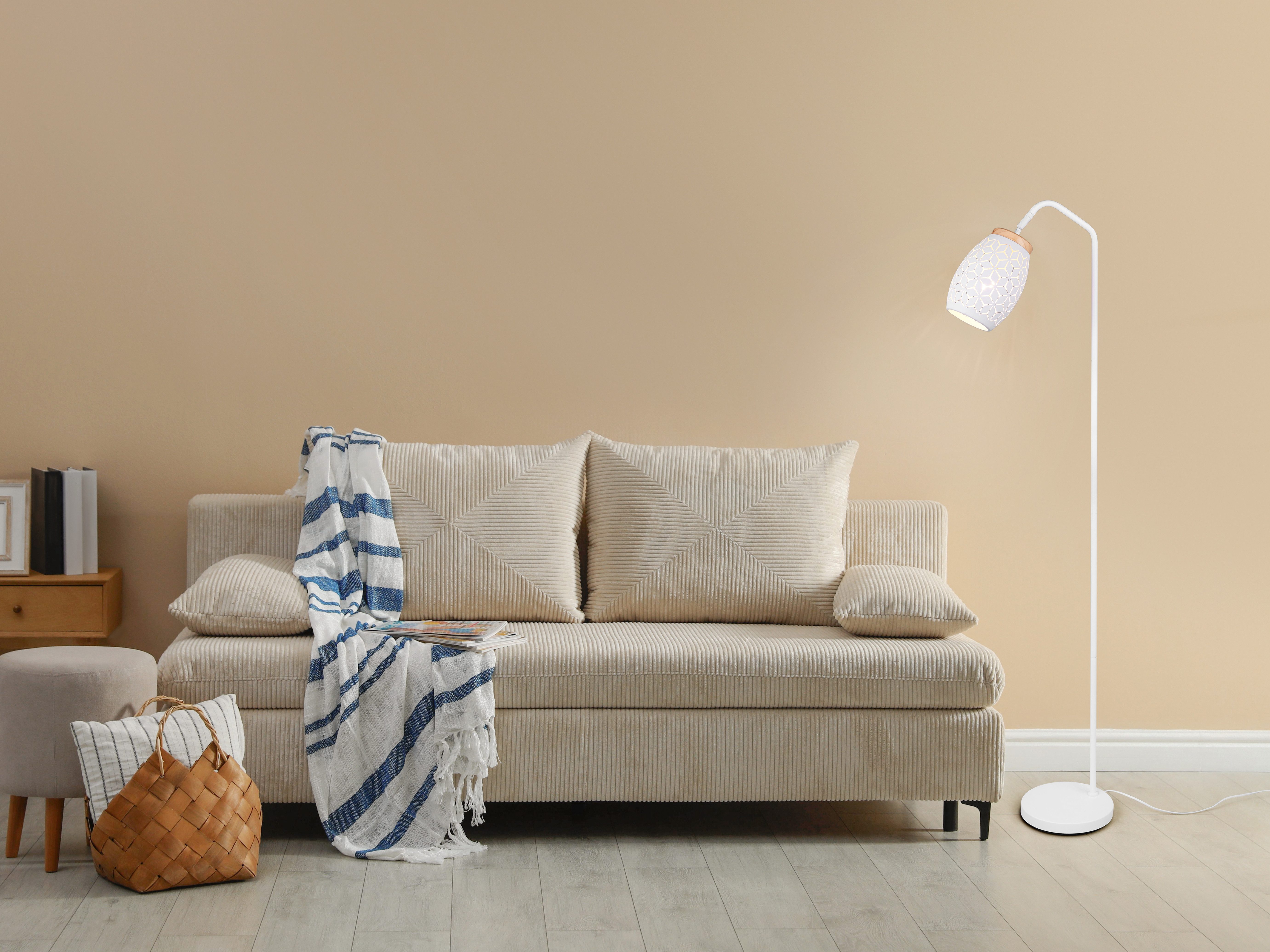 Reality Leuchten Stehlampe BIDAR, Stehleuchte Höhe 147 cm mit Fußschalter, günstig online kaufen