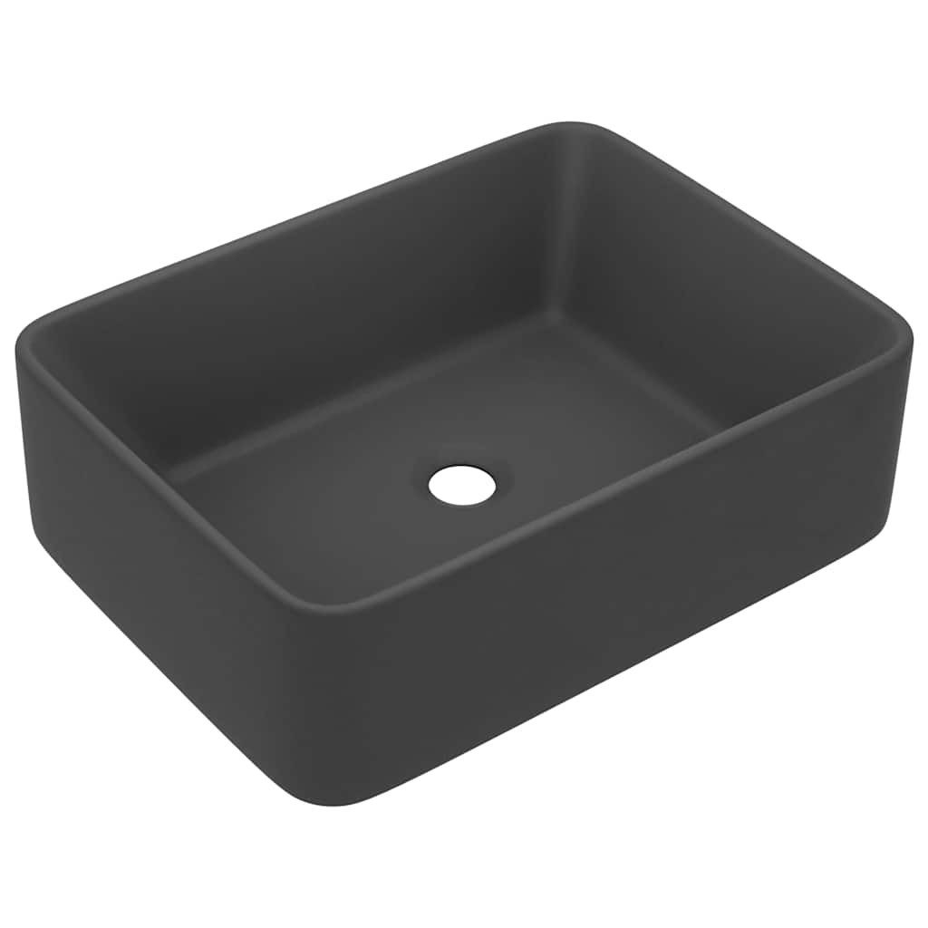 vidaXL Waschbecken Luxus-Waschbecken Matt Dunkelgrau 41x30x12 cm Keramik
