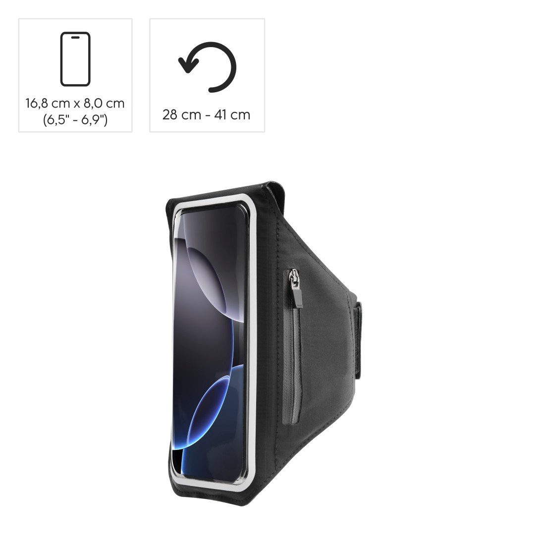 Hama Smartphonetasche Sportarmband zum Joggen, 6,5" – 6,9", wasserabweisend