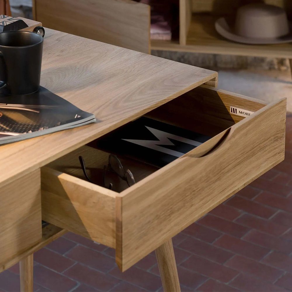 Mobello Schreibtisch Massiver Eichenholz Bürotisch, Moderner Computertisch günstig online kaufen