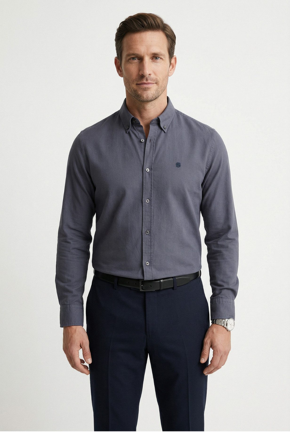 BOSS Businesshemd ROAN Langarm, Button-Down-Kragen, slim fit