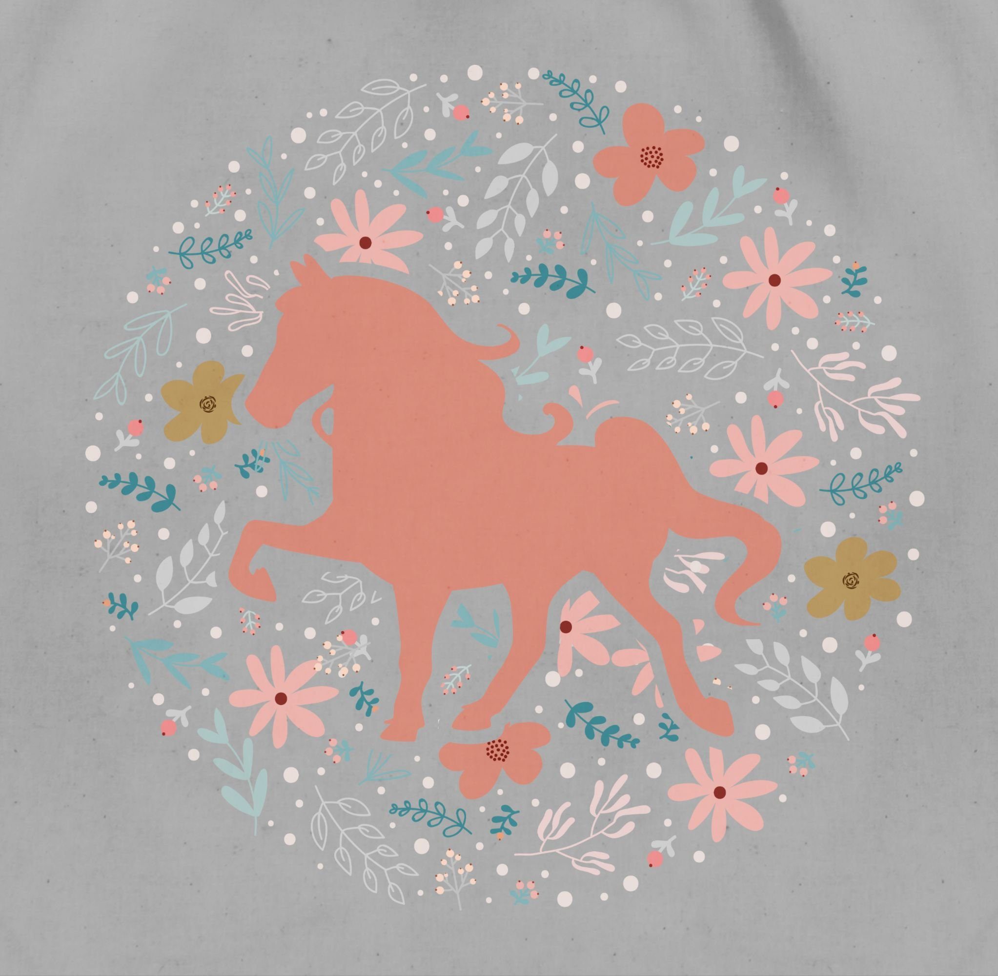 Shirtracer Turnbeutel Pferd mit Blumen, Pferd