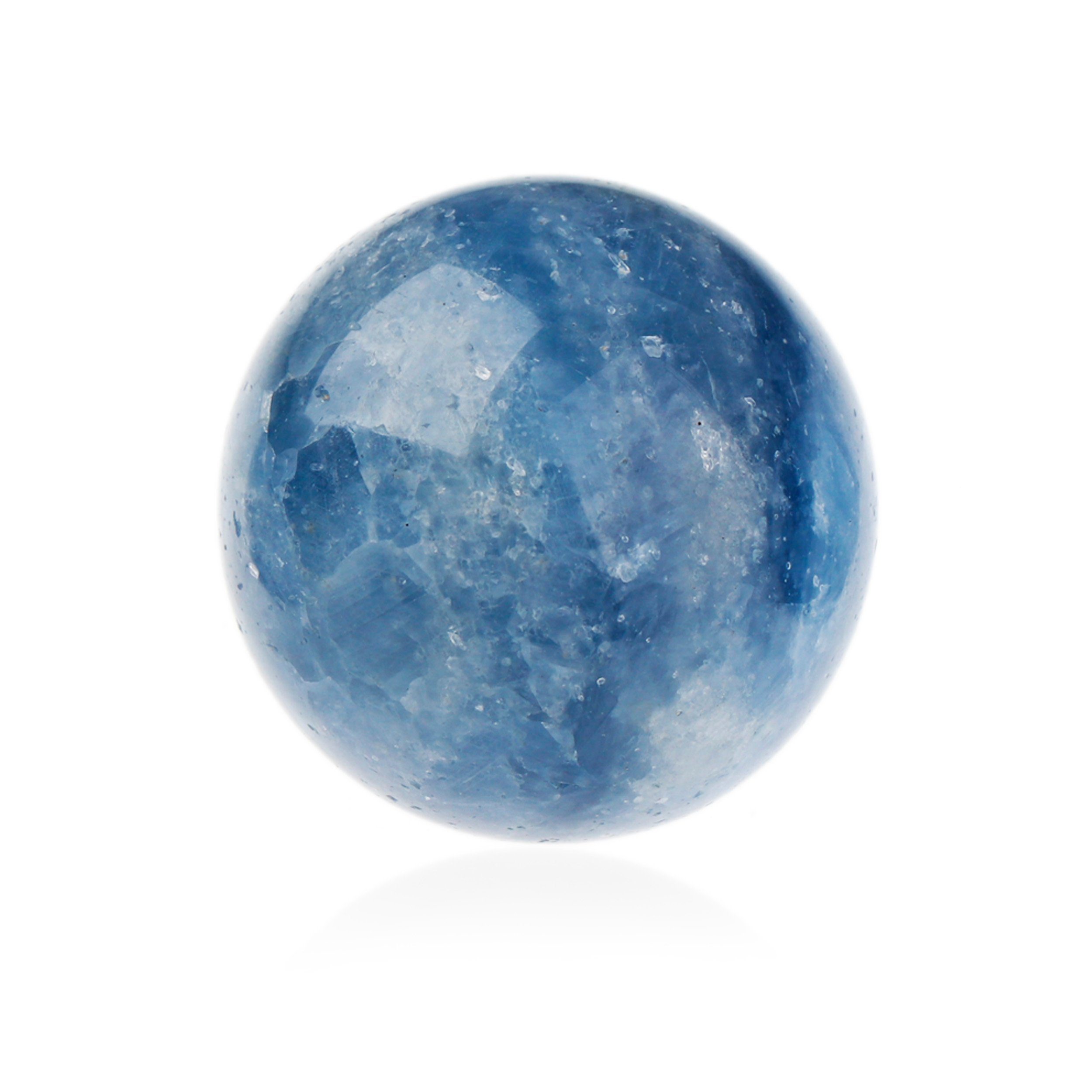 NKlaus Edelstein Natürlicher Calcit blau Kugelform 40mm Edelstein spirituelle Heilwirku, Meditation