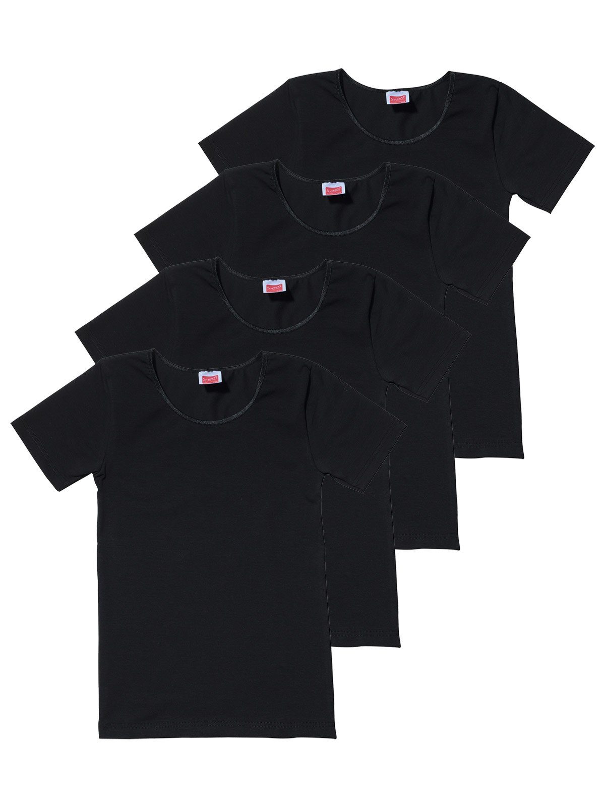 Unterhemd Jersey Single Shirt for schwarz Sweety 4er Sparpack 4-St) (Spar-Set, Mädchen hohe Kids Markenqualität