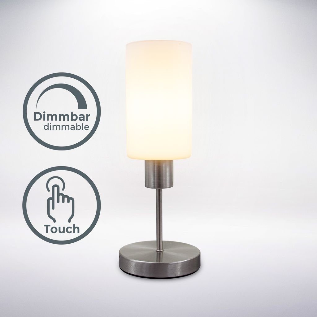 - Ø130x345mm BKL1345, ohne Schlafzimmer E27 Tischleuchte B.K.Licht Dimmbar Schreibtischlampe Glaslampe Tischlampe Nachttischlampe Leuchtmittel, Touch