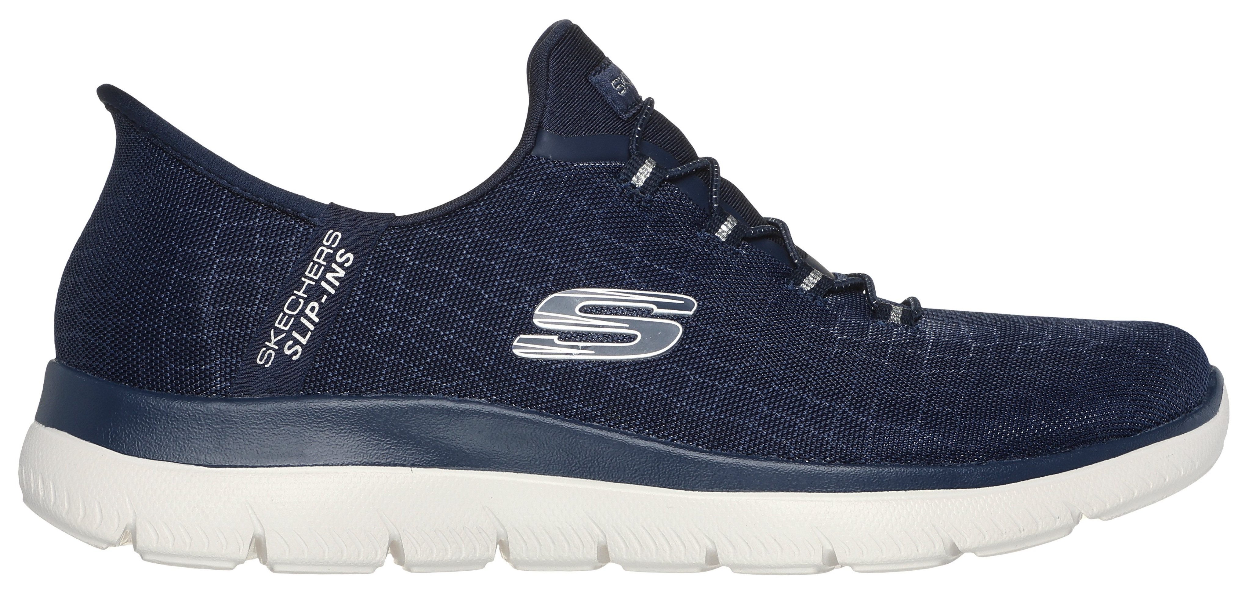 Skechers SUMMITS-CLASSY NIGHT Slip-On Sneaker Slipper, Freizeitschuh mit komfortabler Heel Pillow Funktion