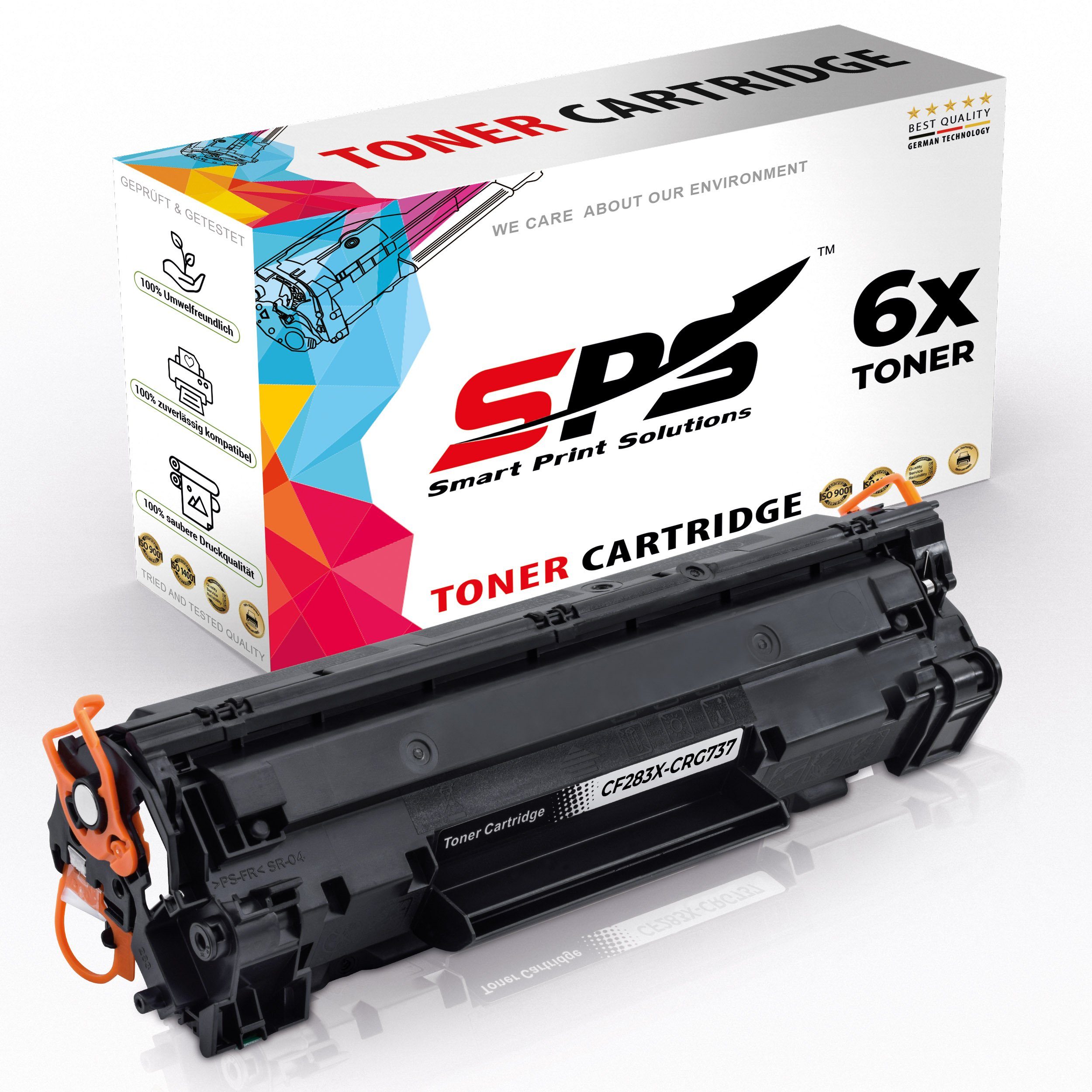 SPS 6x Kompatibel Canon 737 Toner Schwarz für Canon iSENSYS MF229dw Nachfülltinte (für Canon, 6er Pack, x)