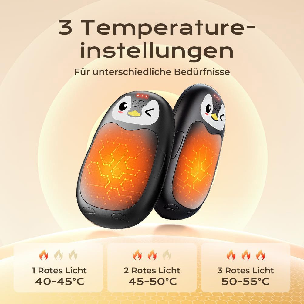 FOSMET Handwärmer Elektrischer Handwärmer 2er,8000mAh USB Taschenwärmer, wiederaufladbar, Magnetisch Tragbar Taschenwärmer Wiederverwendbar, Geschenk für Frauen Männer,Outdoor Camping Sportarten.