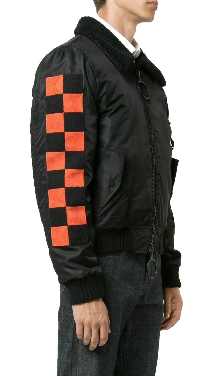 OFF-WHITE Bomberjacke Checker College Blouson Bomber College Jacke Hochwertige italienische Fertigung mit Liebe zum Detail