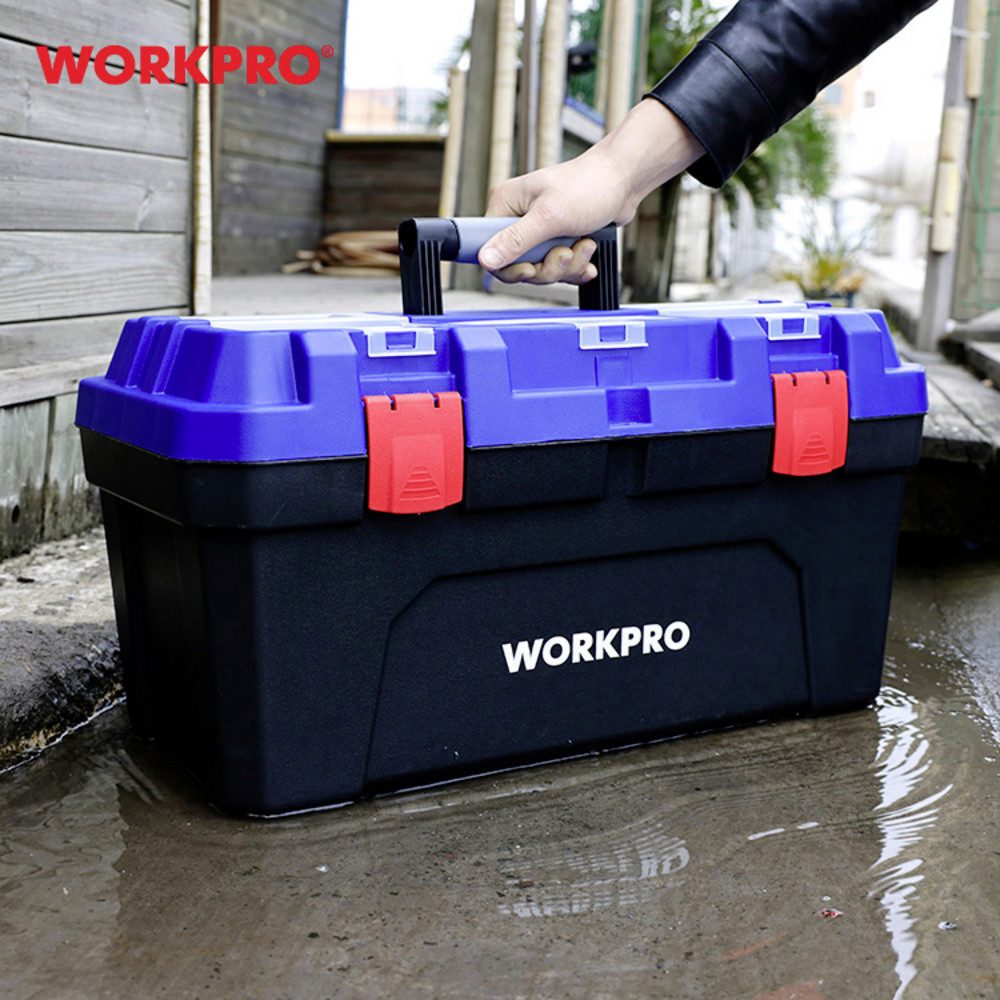 WorkPro Werkzeugbox WorkPro WP283003 572 x 300 x 295 mm Werkzeugkasten unbestückt Blau, S