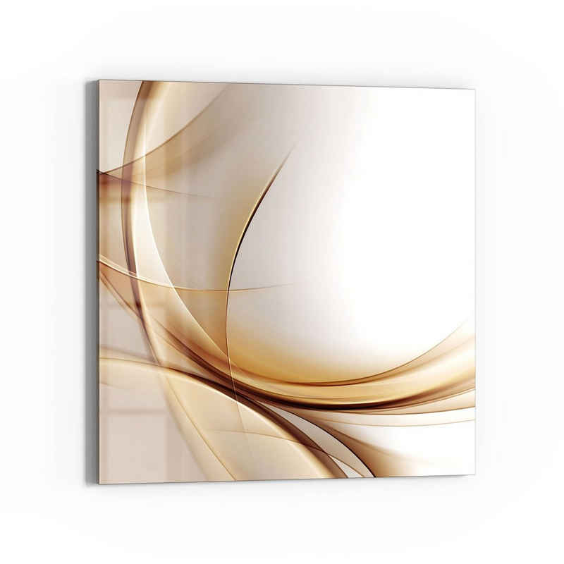 DEQORI Magnettafel 'Elegante Goldene Wellen', Whiteboard Pinnwand beschreibbar