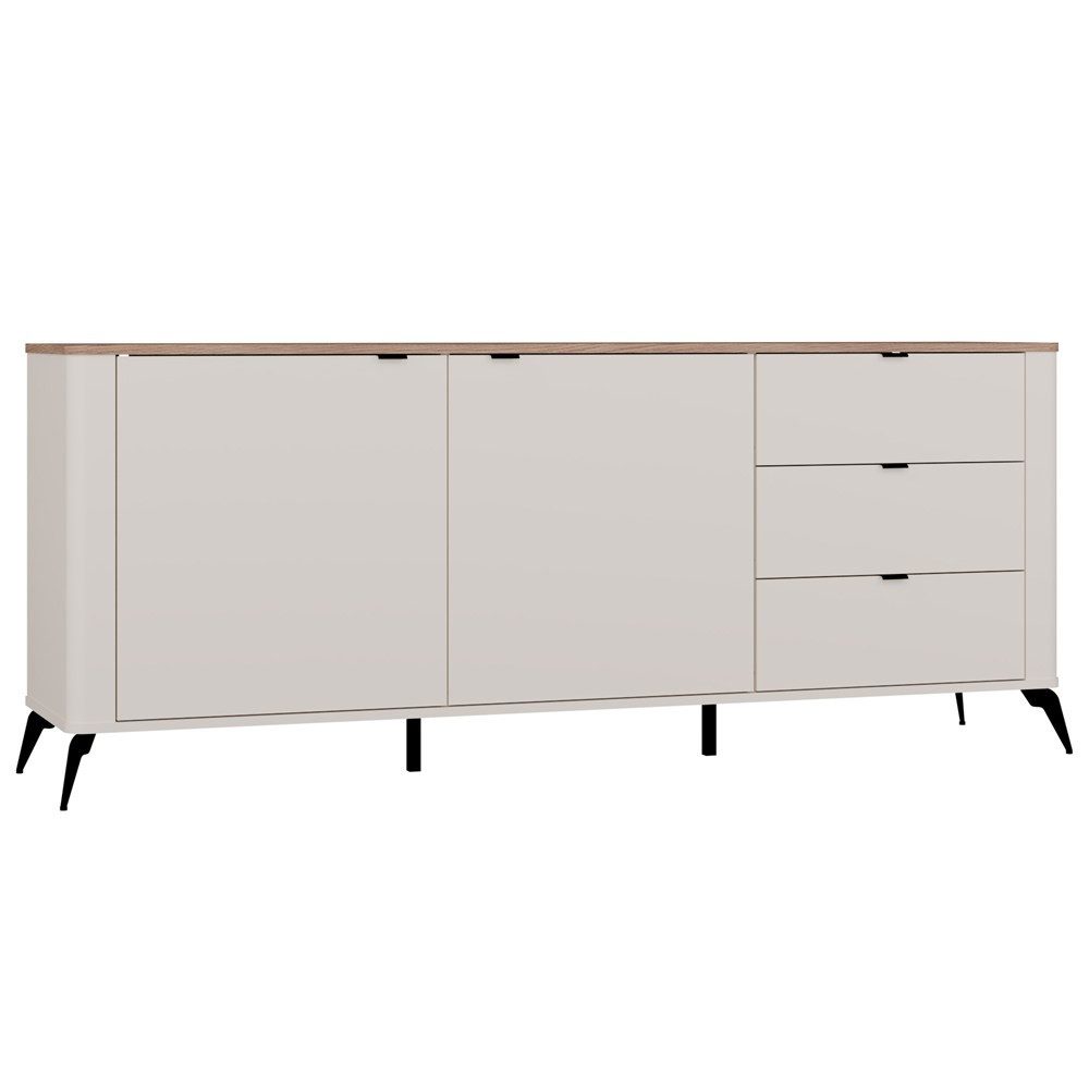 ibonto Kombikommode Sideboard Kommode 183 cm, 2 Türen, 3 Schubladen, Soft-Close