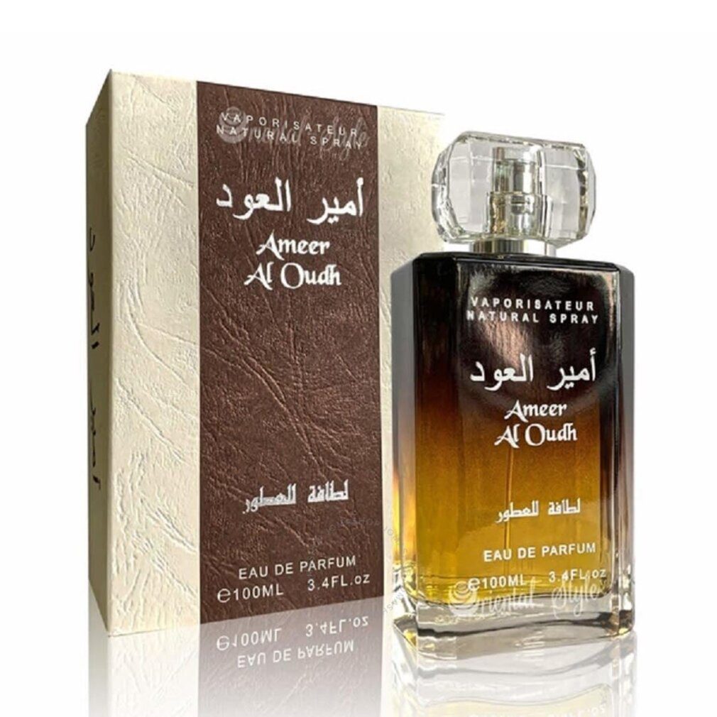 Lattafa Duft-Set Ameer Al Oudh 3 4 Oz EdP 1 7 Oz Parfümiertes Spray Geschenkset