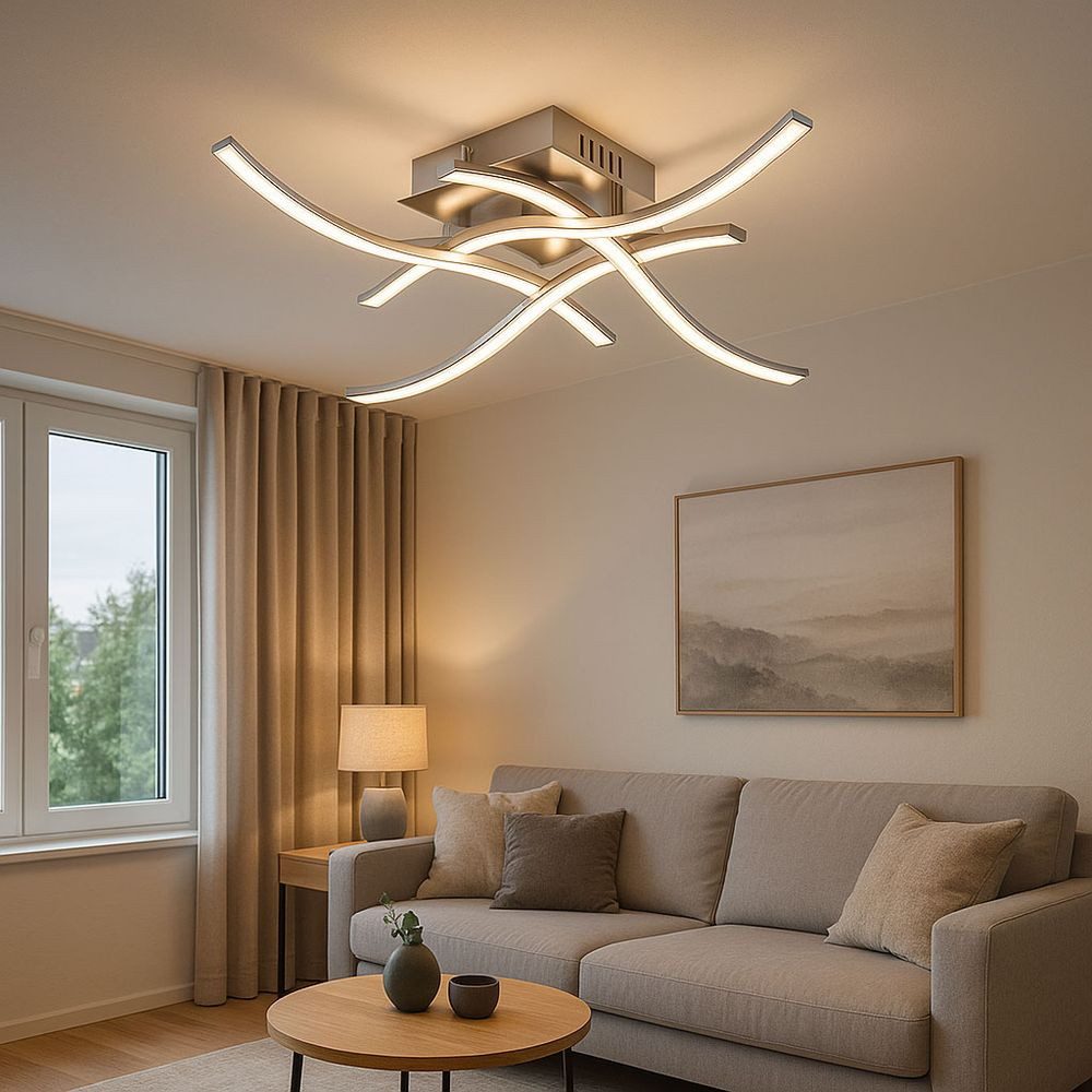 Esto LED Deckenleuchte, LED-Leuchtmittel fest verbaut, Warmweiß, LED Deckenleuchte Design modern Deckenlampe Wohnzimmerleuchte