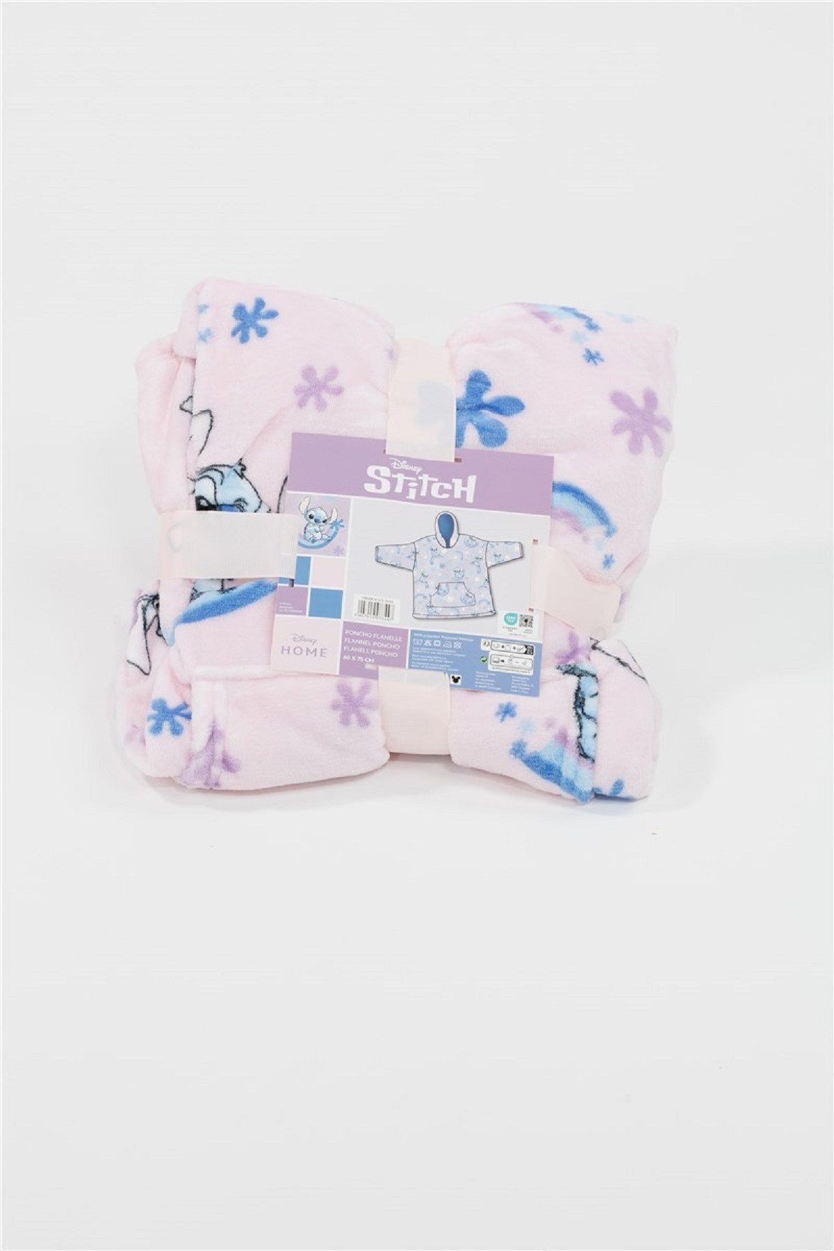 Lilo & Stitch Poncho - Bequemer Überwurf mit Kapuze in Einheitsgröße (1-St) geeignet für Kinder von 7–14 Jahren