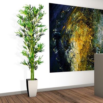 Kunstbambus Bambus Kunstbaum Kunstpflanze Künstliche Pflanze mit Echtholz 180 cm, Decovego
