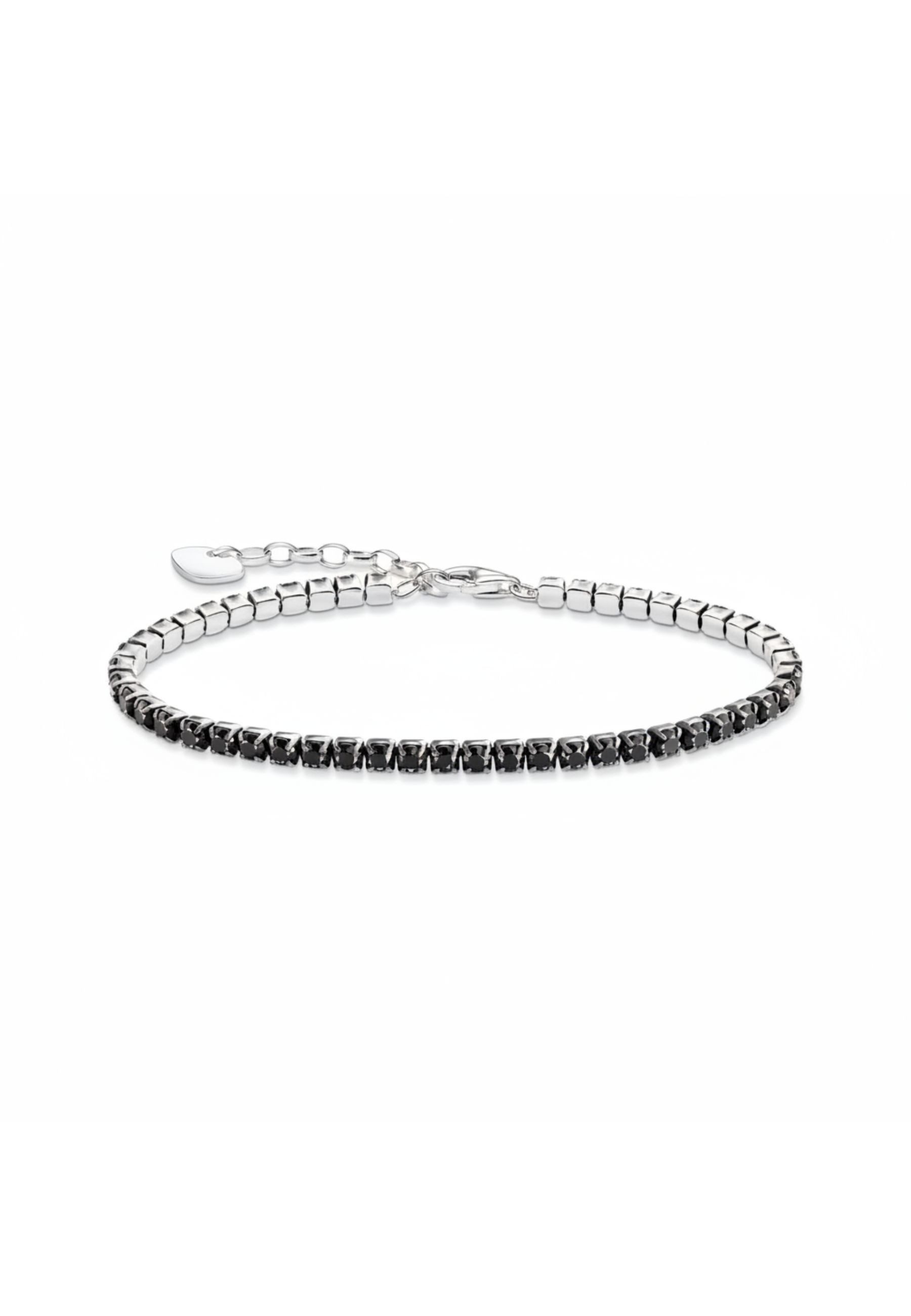 THOMAS SABO Silbernes Tennisarmband mit Schwarzem Zirkonia (Set)