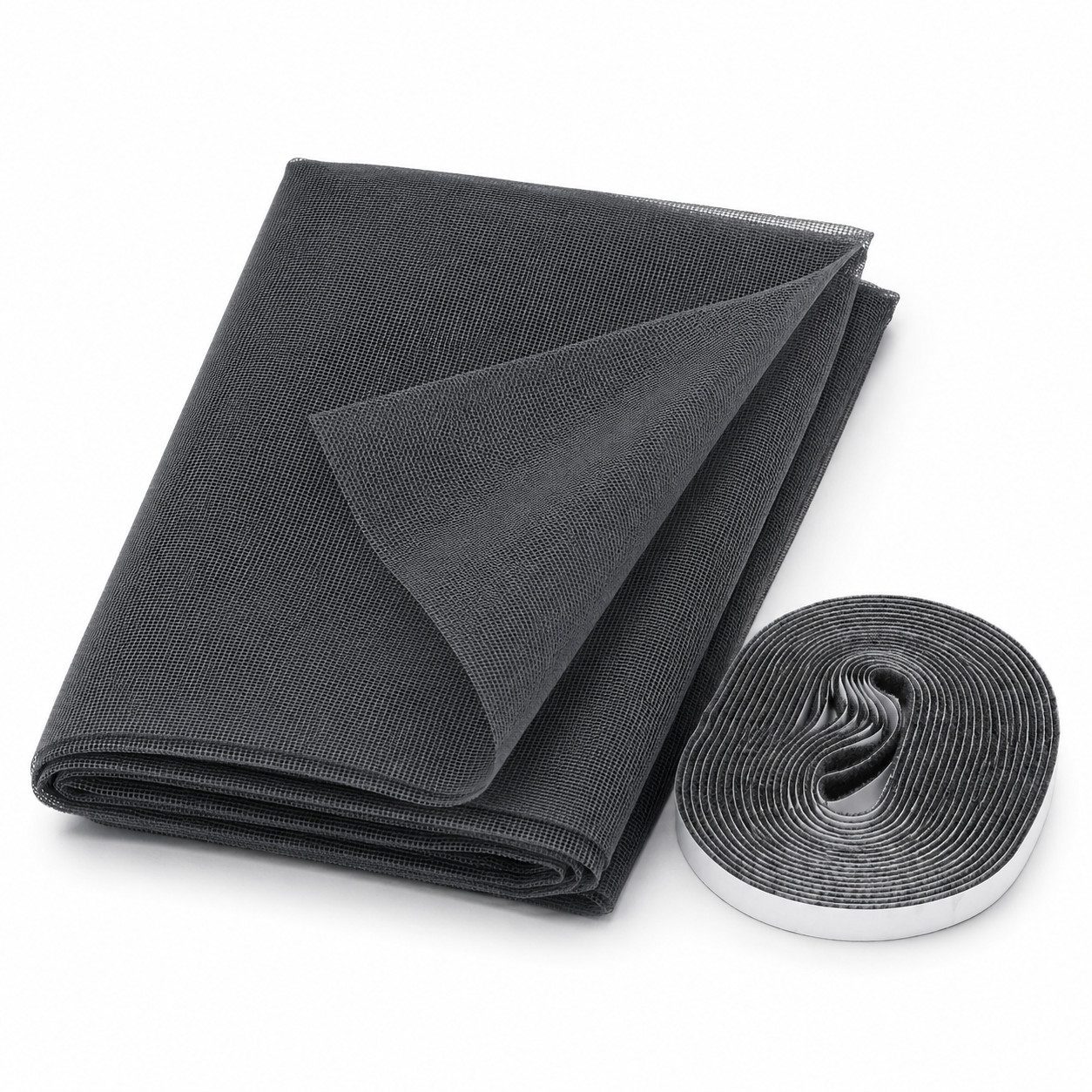 Testrut Fliegengitter-Gewebe Fliegengitter 130 x 150 cm Anthrazit mit Klettband, (1-St)