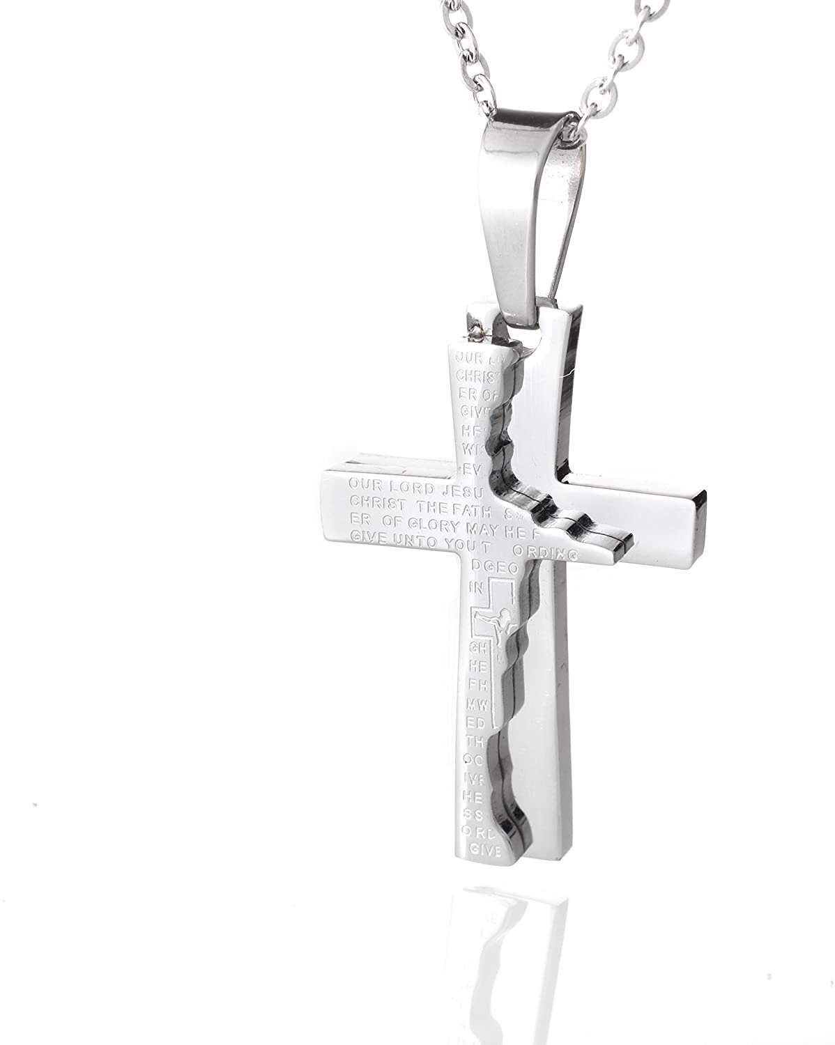 Jesus Karisma Anhänger Lord" Zentimeter - Edelstahl Kreuz Edestahlkette "Our mit Karisma Kettenanhänger Kette Unisex 50.0