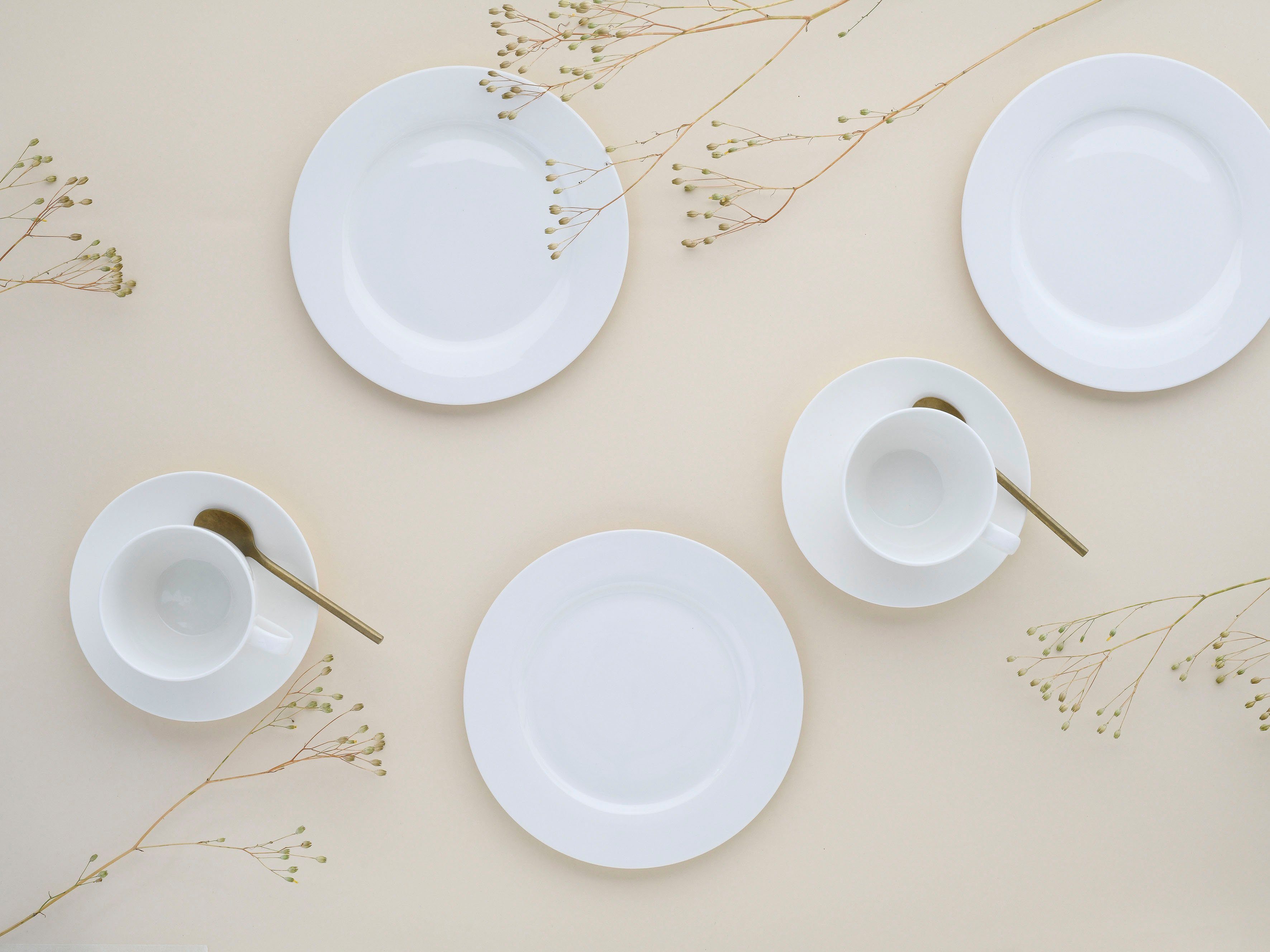 CreaTable Kaffeeservice Fleur Royal (18-tlg), Personen, dünn, 6 Porzellan, lichtdurchlässig leicht, extrem