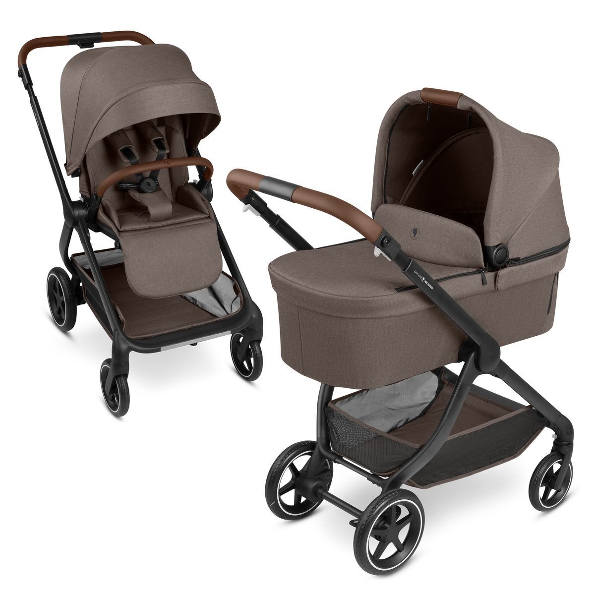 ABC Design Kombi-Kinderwagen City Life - Nature, 2in1 Kinderwagen Buggy Set mit Babywanne & Sportsitz bis 22 kg