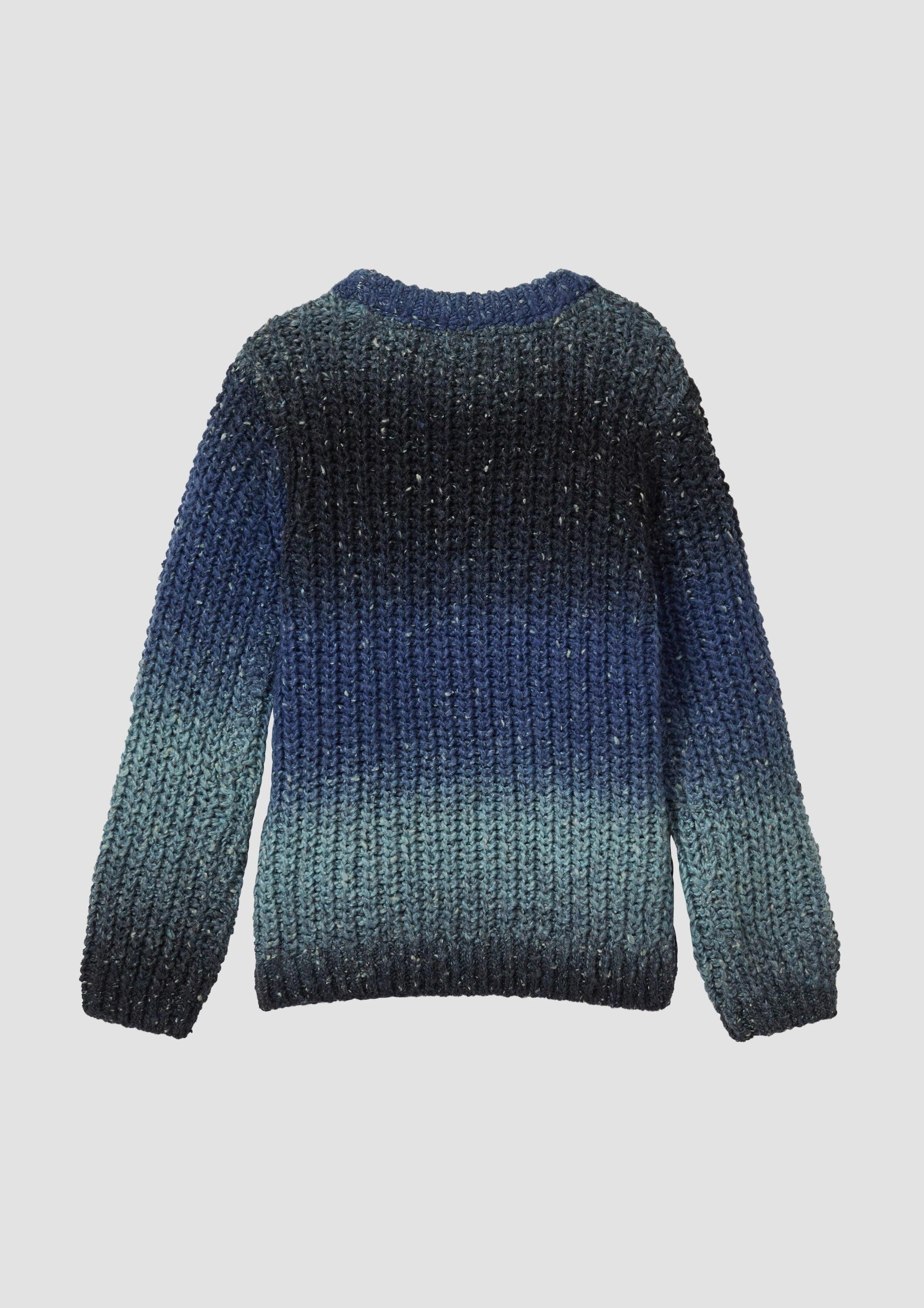 s.Oliver Longpullover Strickpullover Grobstrick-Pullover mit Farbverlauf