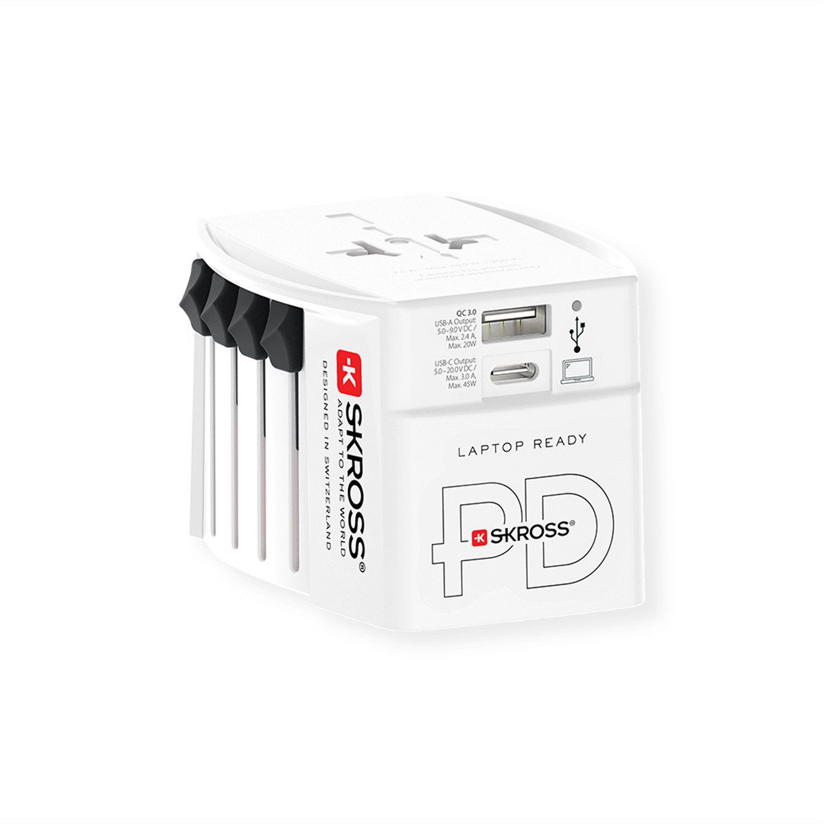 MUV USB A/C 45PD Reiseadapter mit USB-C Kabel Stromadapter