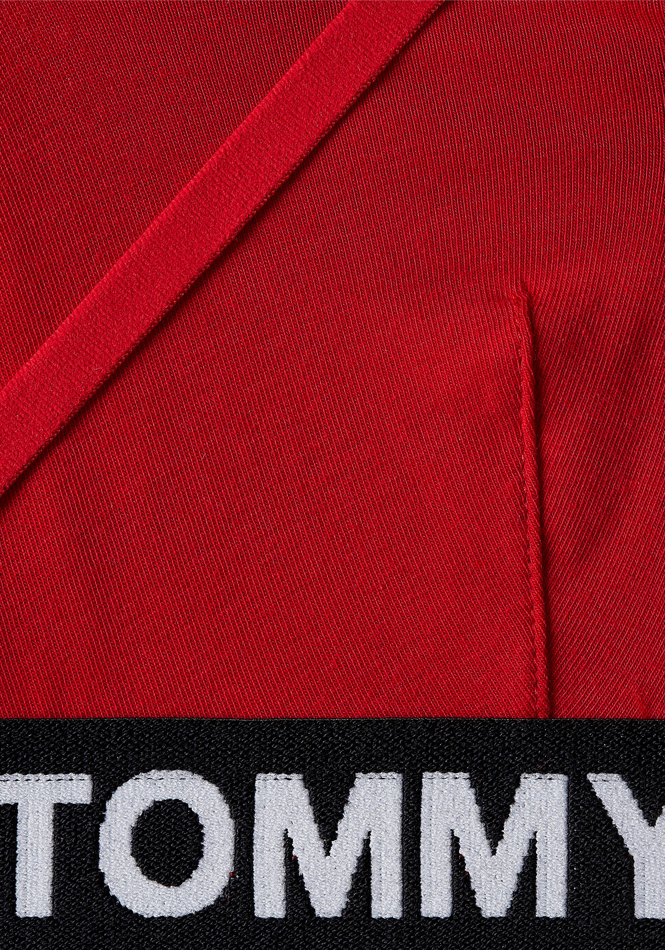 Tommy BRALETTE dem Logo-Schriftzug Primary Hilfiger Hilfiger Elastiktape Red TRIANGLE Tommy auf Underwear UNLINED mit Triangel-BH