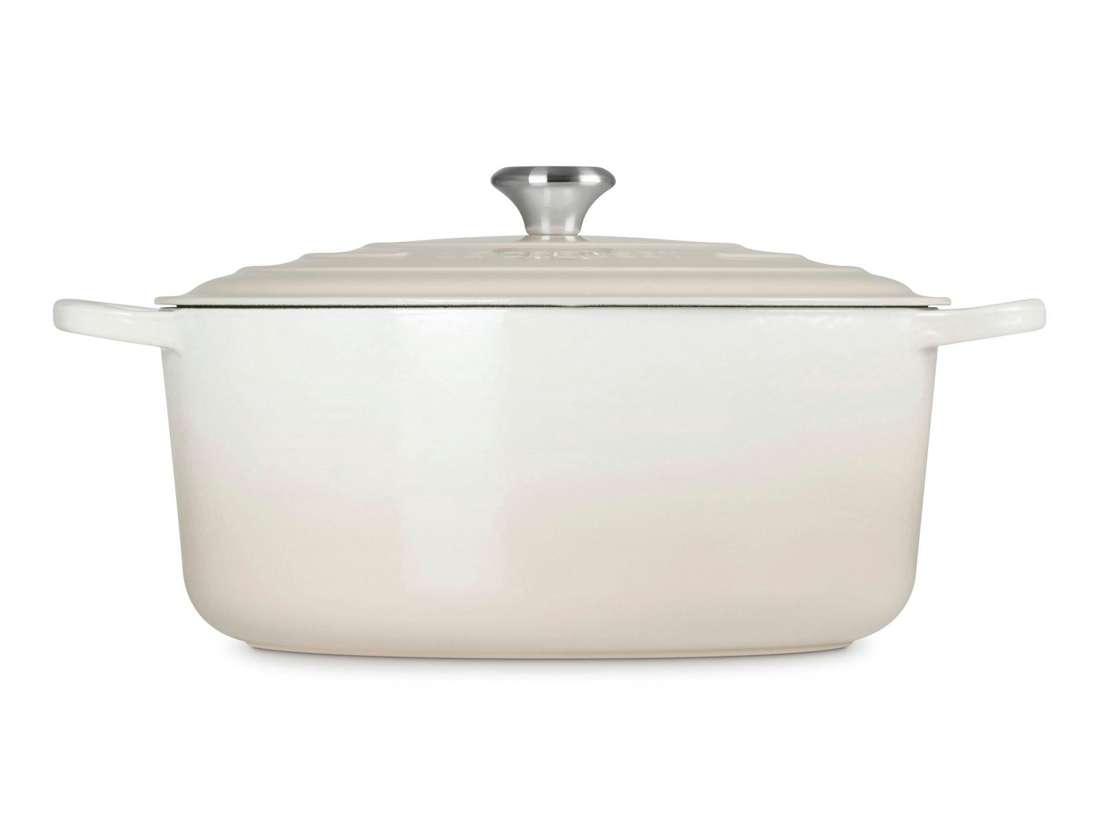 LE CREUSET Bräter Bräter Signature rund meringue 34cm, Emailliertes Gusseisen