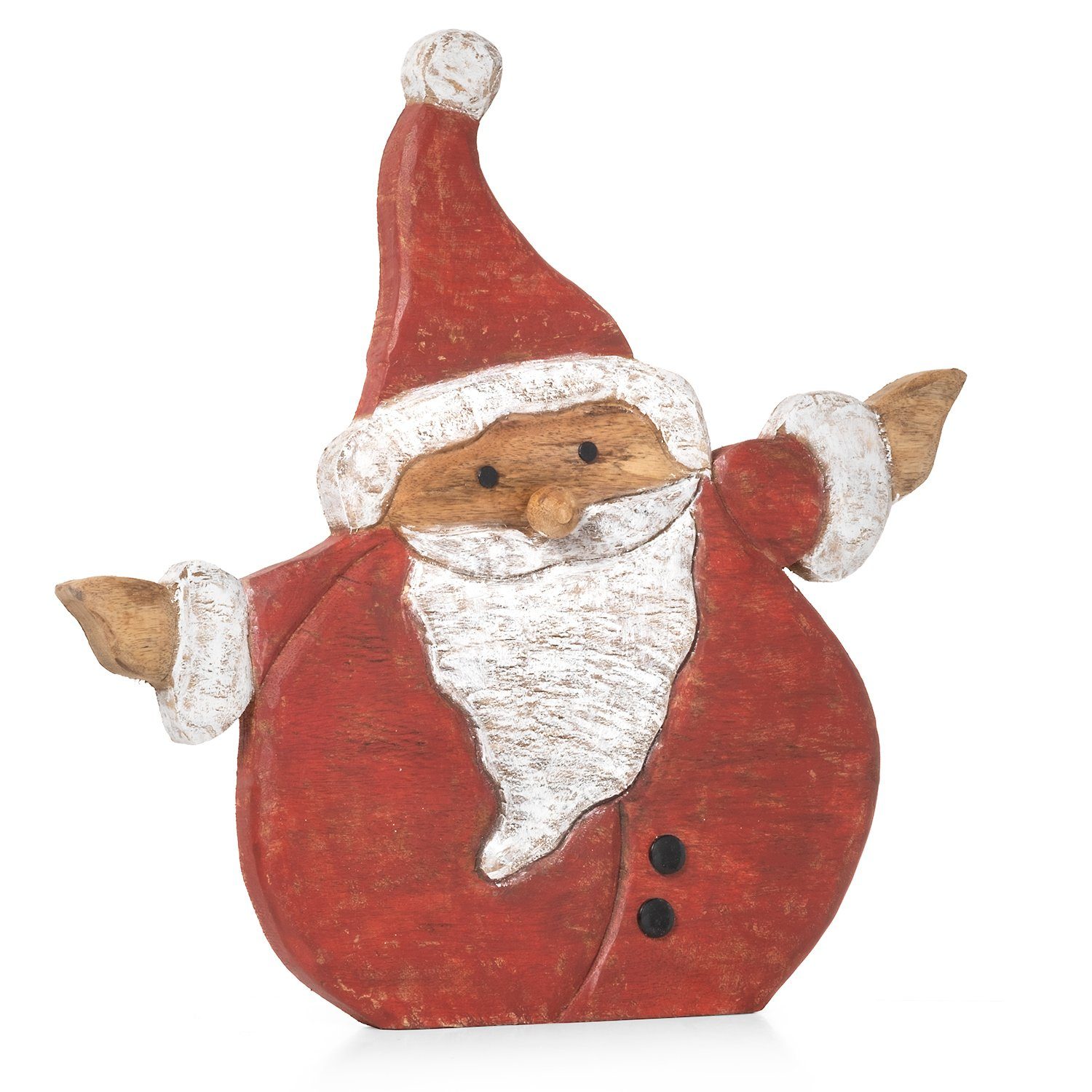 Moritz Dekoobjekt Weihnachtsmann Figur Santa Claus 48 cm, Holz, Tischdeko, Fensterdeko, Wanddeko, Holzdeko, Weihnachtsdeko