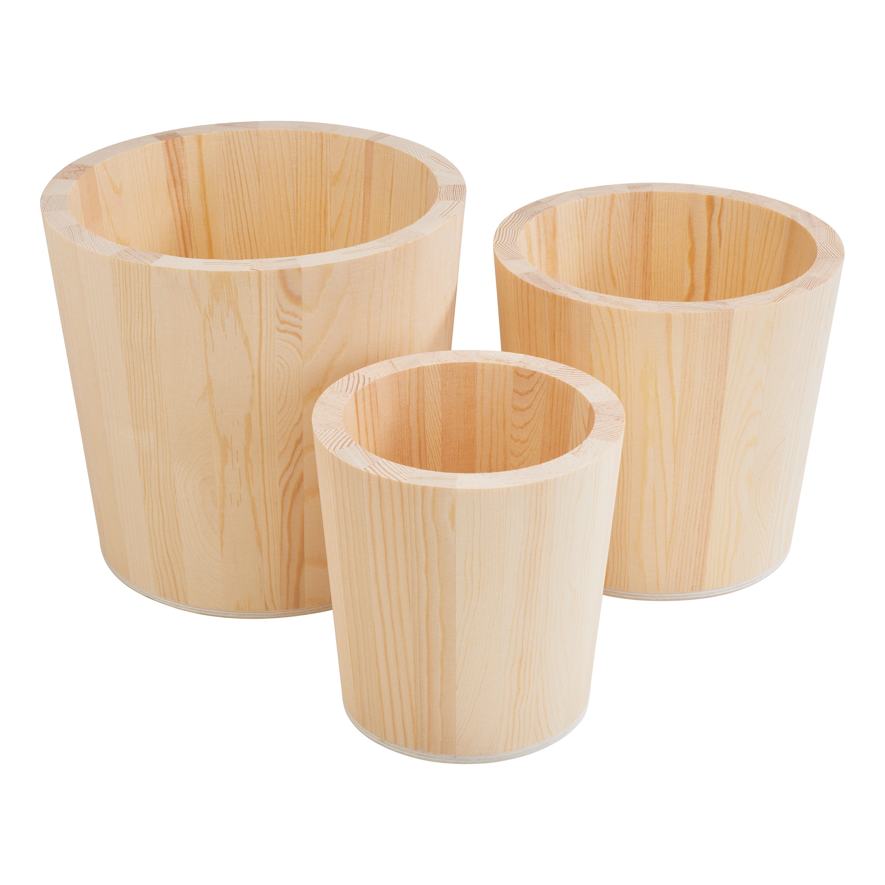 VBS Blumentopf Holz-Pflanztöpfe, 3er-Set, Kiefernholz günstig online kaufen