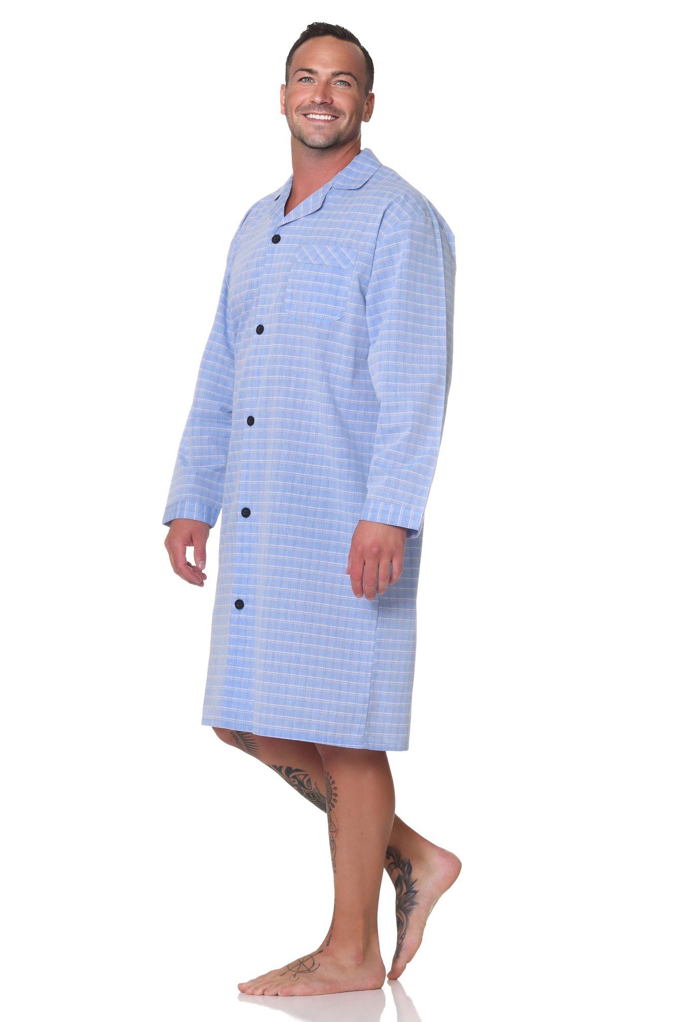 Normann Pyjama Normann Herren langarm Nachthemd günstig online kaufen