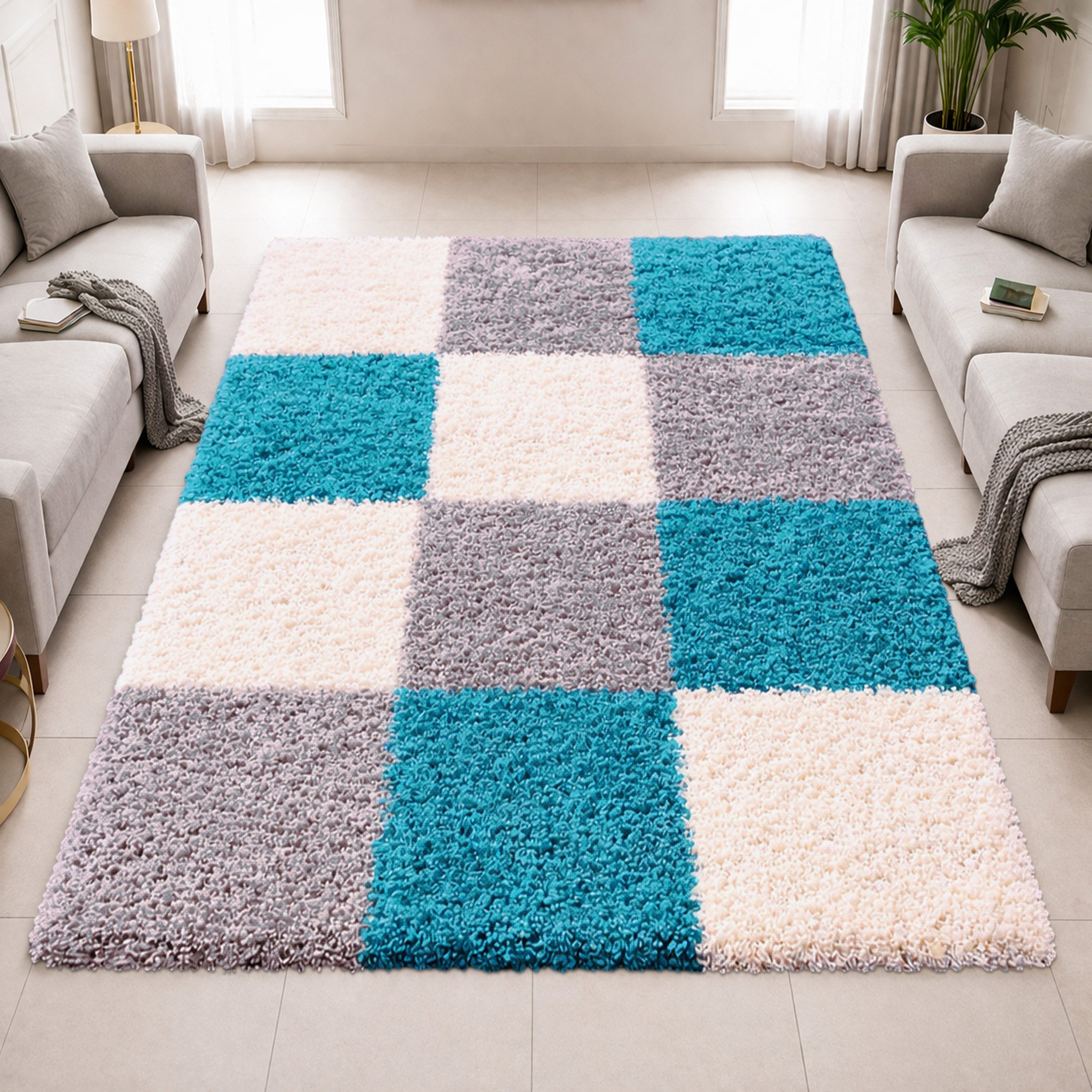 Carpetia Hochflor-Teppich Modernes Shaggy-Design, rechteckig, Höhe: 30 mm, weich, pflegeleicht, strapazierfähig