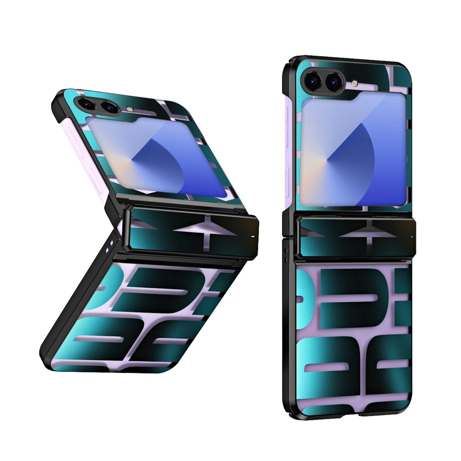 Wigento Handyhülle Für Samsung Galaxy Z Flip7 FE / Flip6 Electroplating Schutz Hülle Case, Electroplating Kunststoff Handy Schutz Hülle