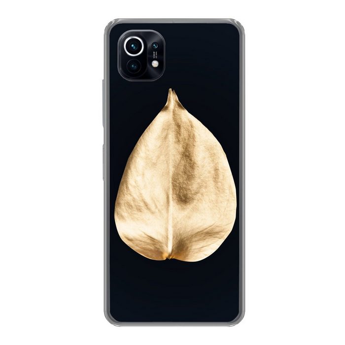 MuchoWow Handyhülle Blätter - Schwarz und Gold - Schwarz - Gold - Luxus Phone Case Handyhülle Xiaomi Mi 11 Silikon Schutzhülle