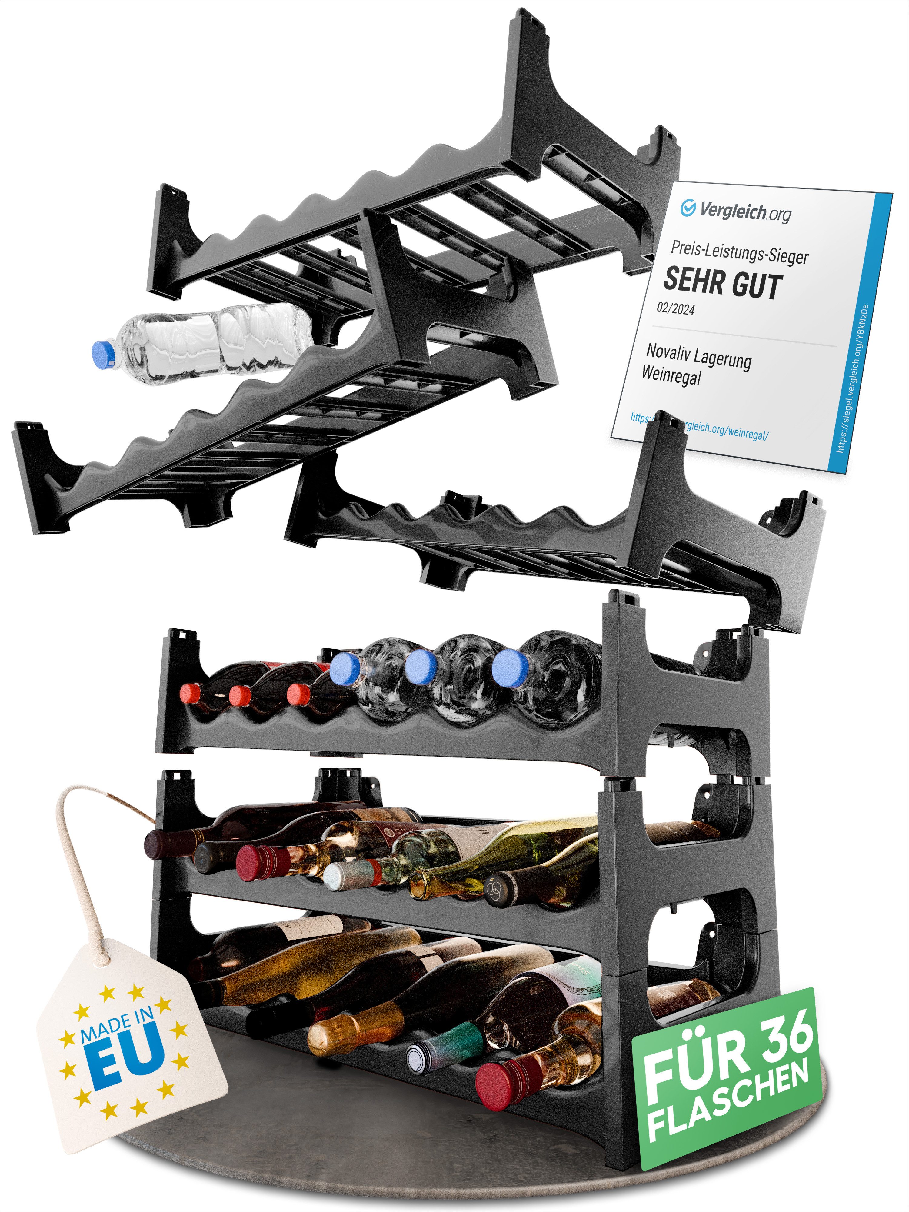 Novaliv Weinregal -, Spar-Set 6-tlg., Stapelbar,platzsparend, günstig online kaufen