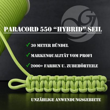 Ganzoo Paracord 550 Seil Dunkel-Grau/Typ Hybrid für Armband, Leine, Halsband Seil
