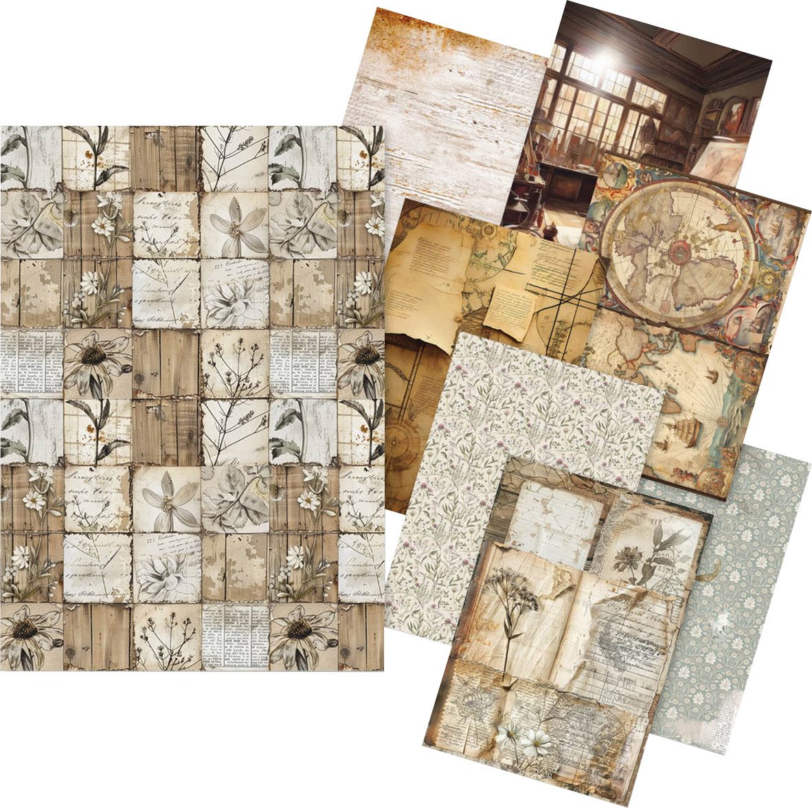 Ciao Bella Seidenpapier Motiv-Strohseiden Sortiment 'Codes', DIN A5, 8er-S